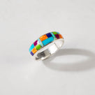 Multi Gemstone 925 Sterling Silver Ring USA Handmade with Turquoise