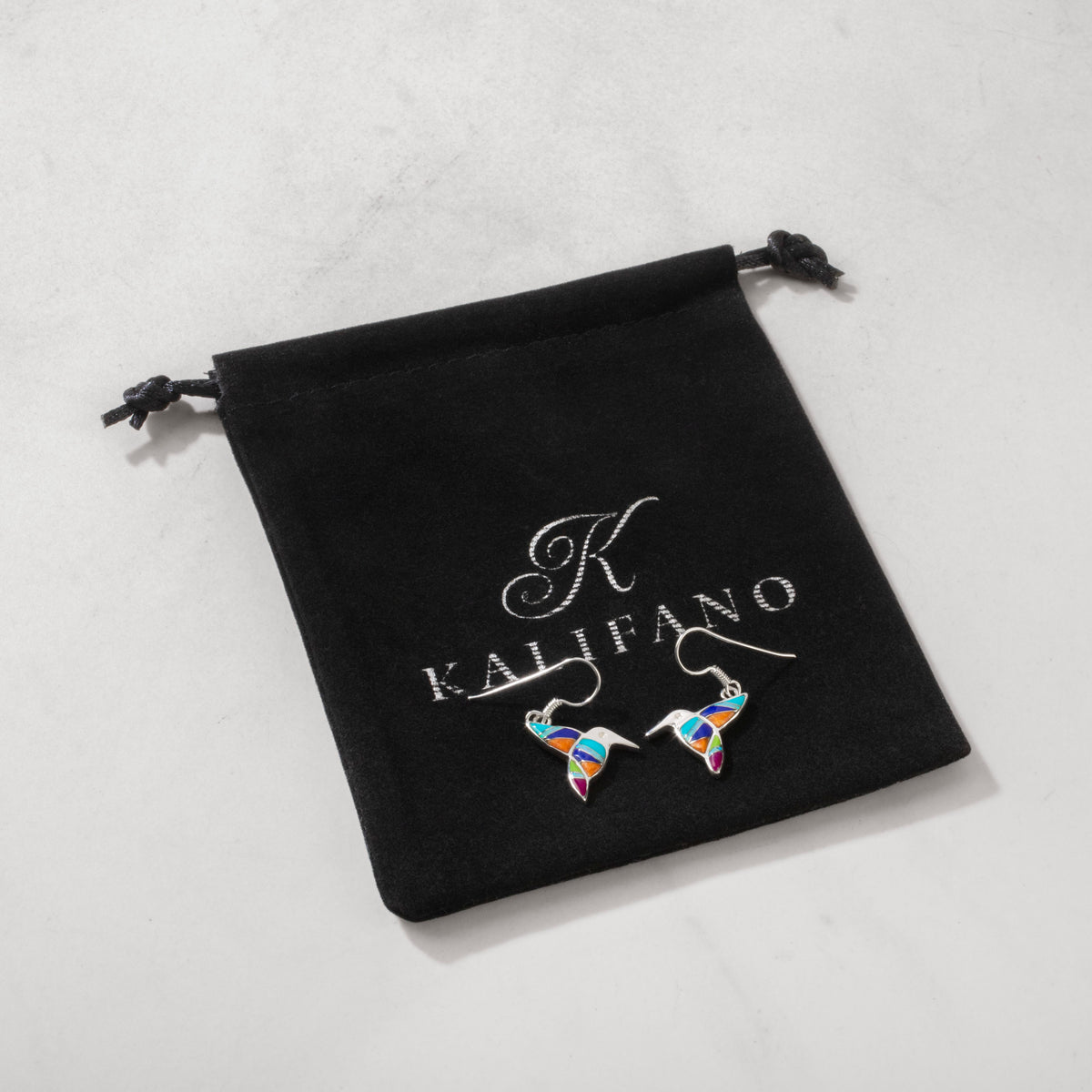 Multi Gemstone Hummingbird 925 Sterling Silver Earring with Stud Backing USA Handmade with Opal Accent
