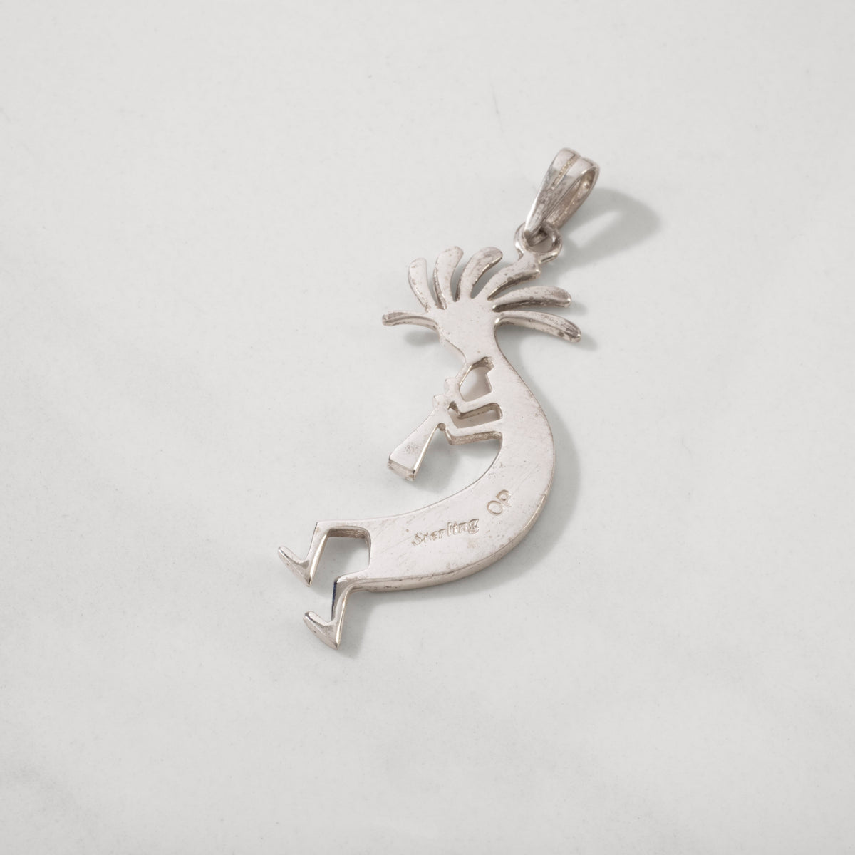 Kalifano Southwest Silver Jewelry Multi Gemstone Kokopelli 925 Sterling Silver Pendant USA Handmade with Opal Accent NMN.0441.MT