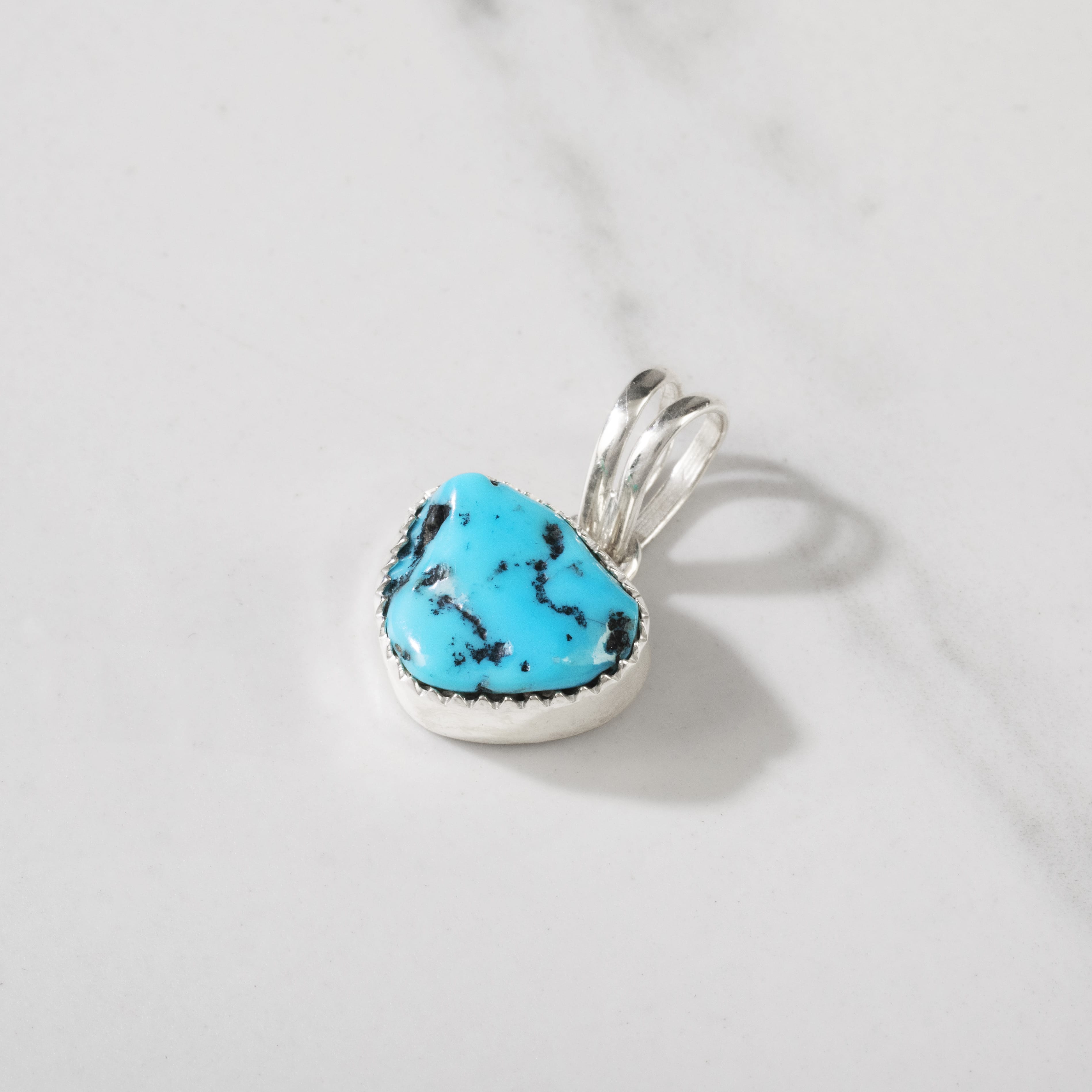 Kalifano Southwest Silver Jewelry Sleeping Beauty Turquoise USA Handmade 925 Sterling Silver Pendant NMN.0028.TQ