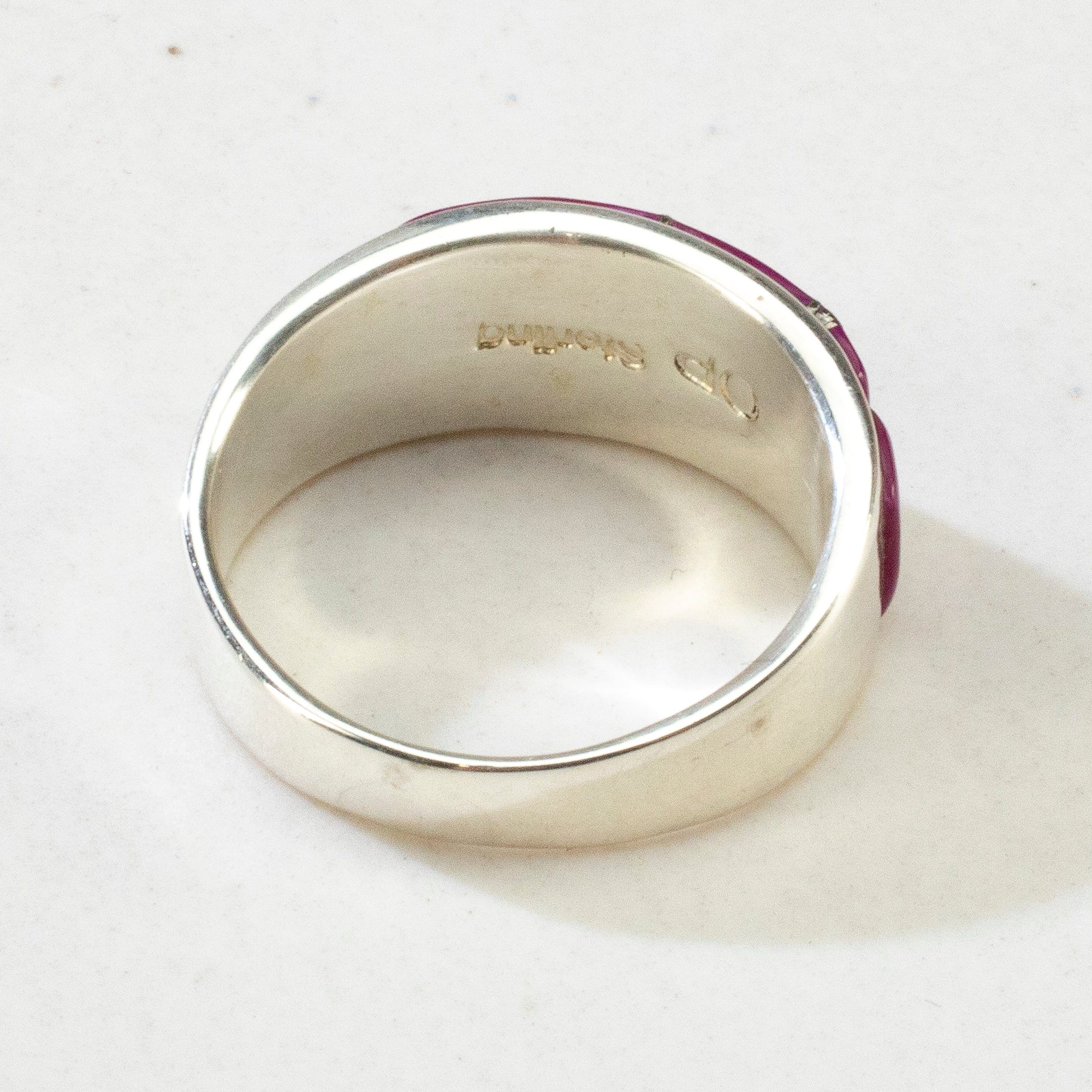Kalifano Southwest Silver Jewelry Sugilite 925 Sterling Silver Ring USA Handmade with Opal Accent