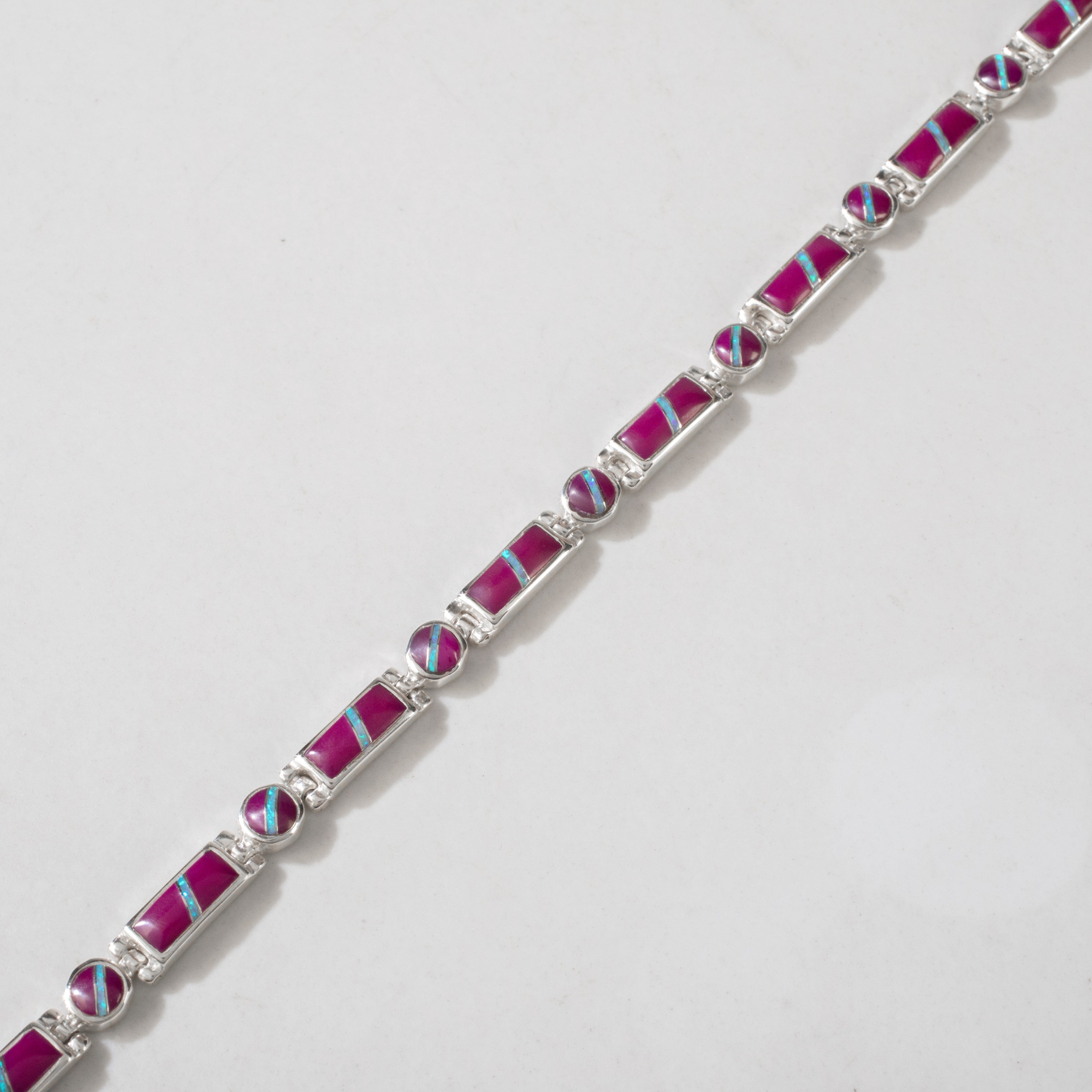 Kalifano Southwest Silver Jewelry Sugilite 925 Sterling Silver USA Handmade Bracelet NMB.0218.SG