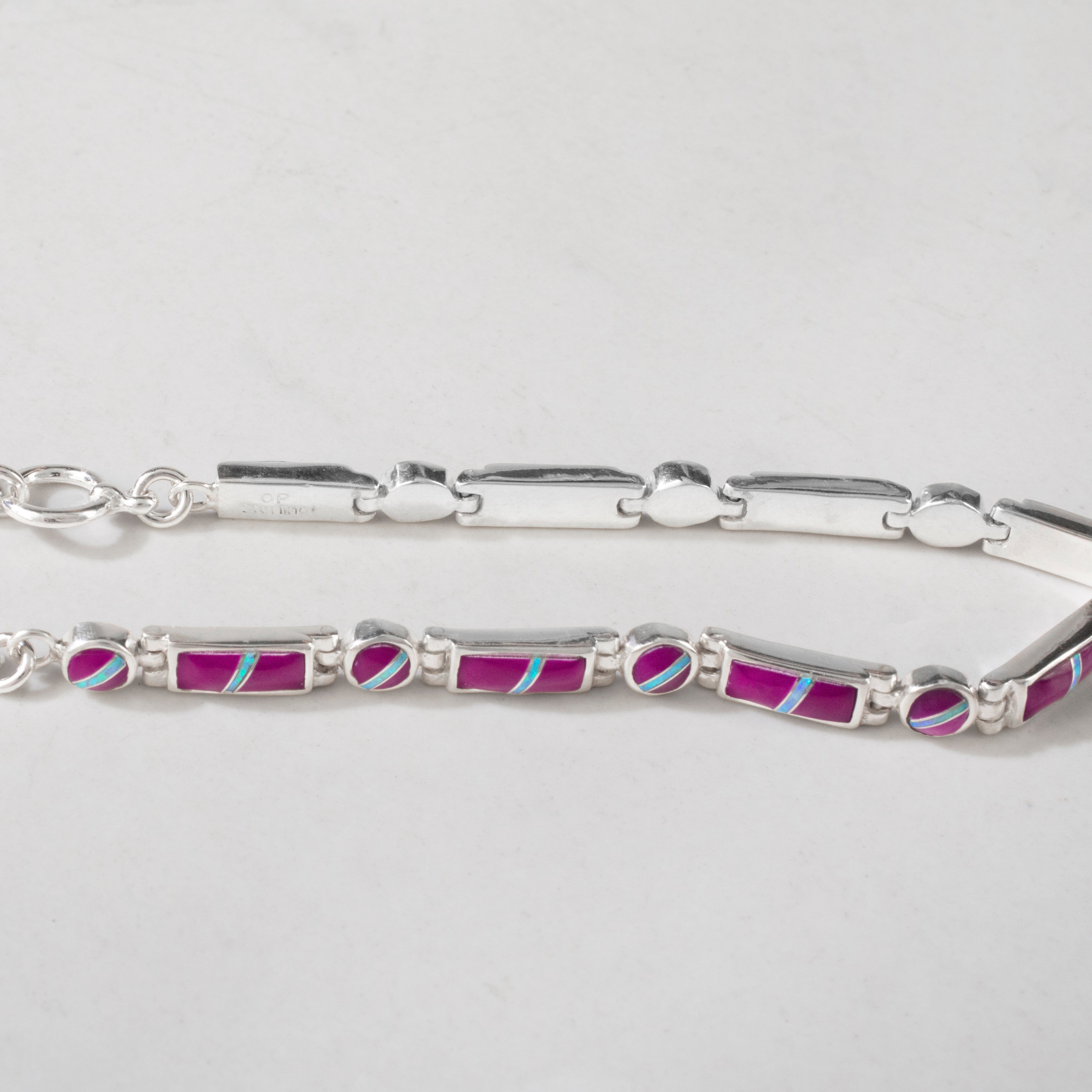 Kalifano Southwest Silver Jewelry Sugilite 925 Sterling Silver USA Handmade Bracelet NMB.0218.SG