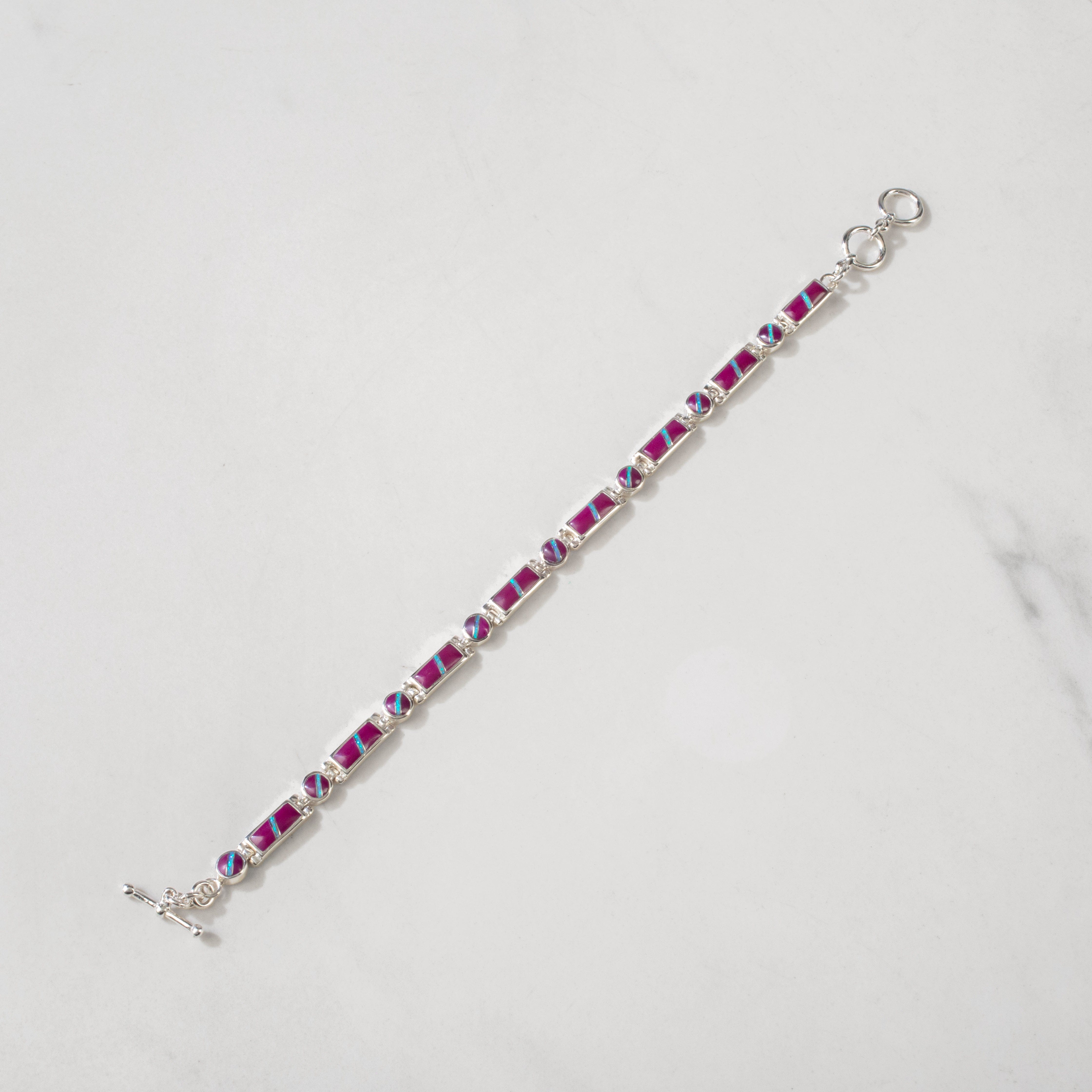 Kalifano Southwest Silver Jewelry Sugilite 925 Sterling Silver USA Handmade Bracelet NMB.0218.SG