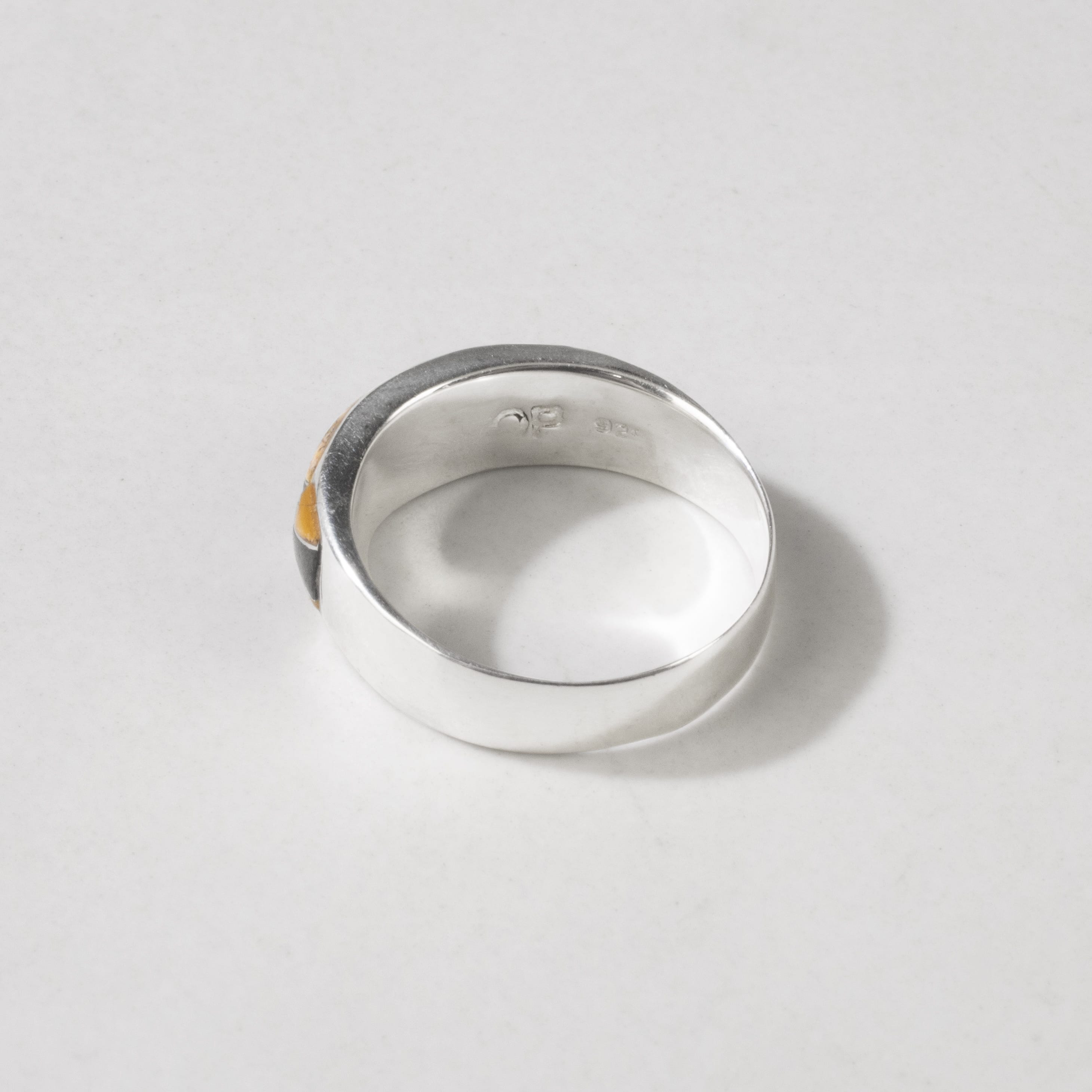 Kalifano Southwest Silver Jewelry Tiger Eye 925 Sterling Silver Ring Handmade with Laboratory Opal Accent