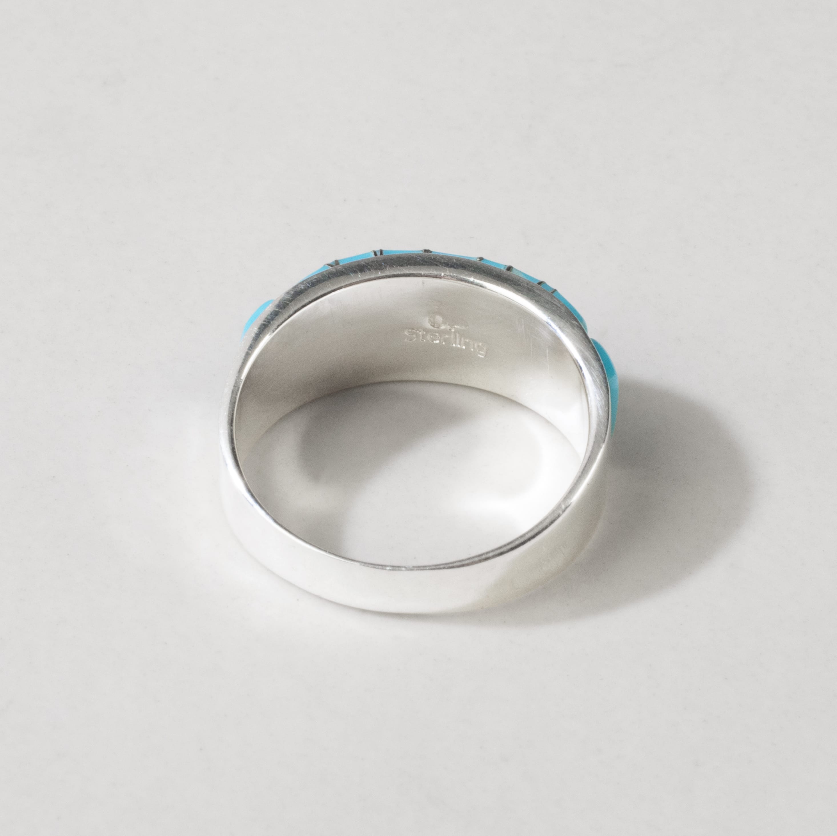 Kalifano Southwest Silver Jewelry Turquoise 925 Sterling Silver Ring USA Handmade with Labratory Opal Accent