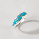 Turquoise 925 Sterling Silver Ring USA Handmade with Labratory Opal Accent