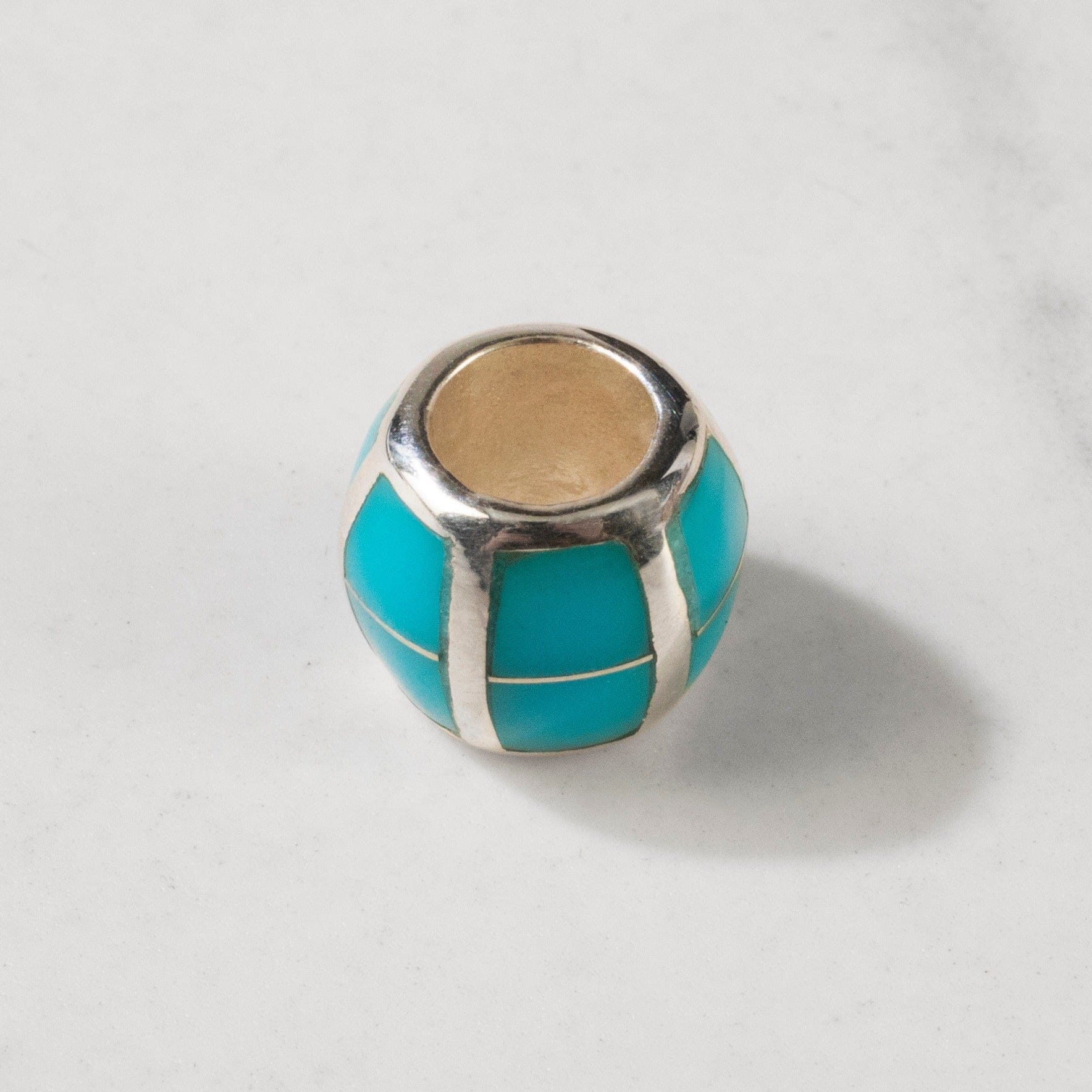 Kalifano Southwest Silver Jewelry Turquoise Bead 925 Sterling Silver USA Handmade Pendant with Opal Accent NMN.0575.TQ