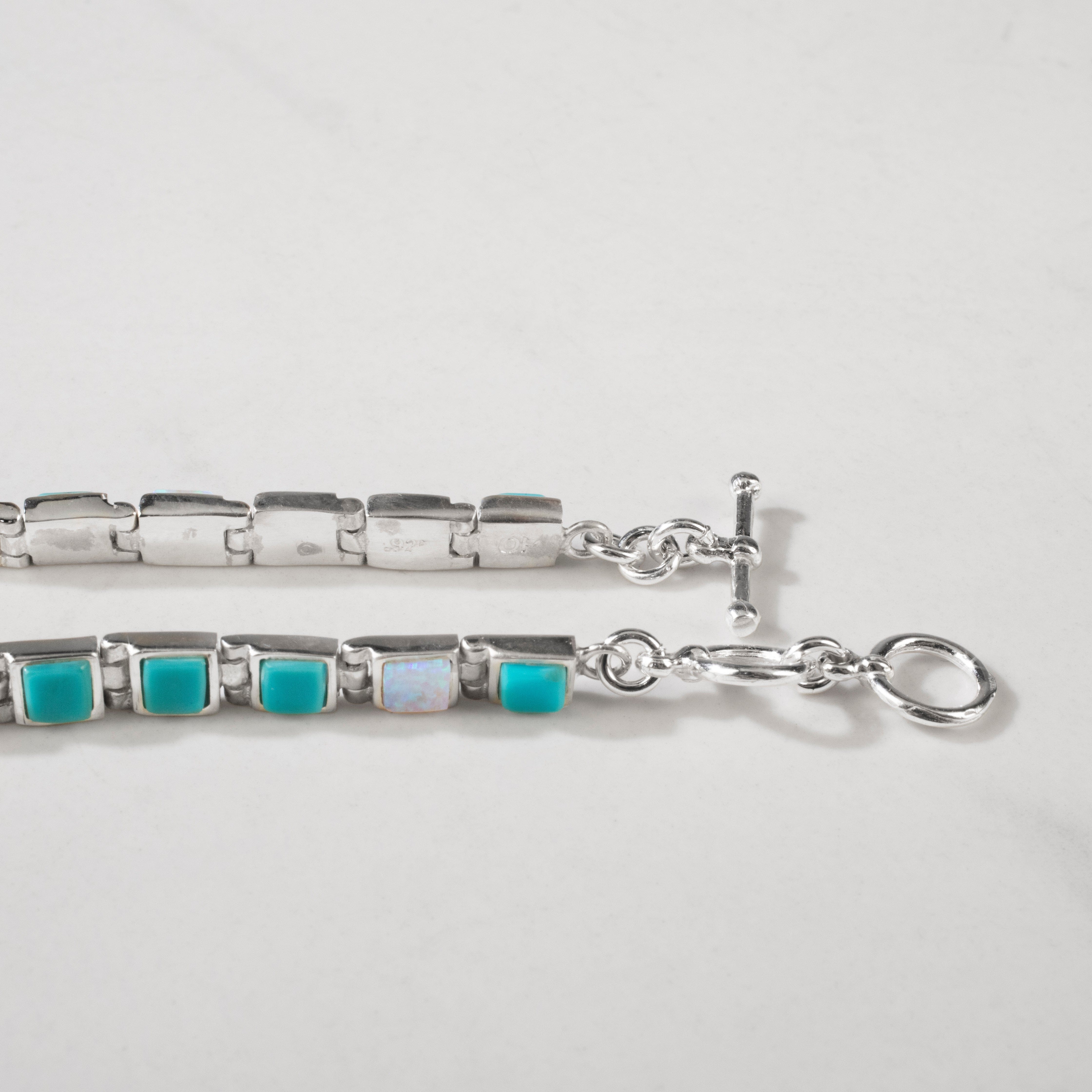 Kalifano Southwest Silver Jewelry Turquoise Square 925 Sterling Silver Bracelet NMB.0213.TQ