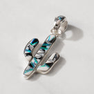 White Buffalo Cactus 925 Sterling Silver Pendant USA Handmade with Opal Accent