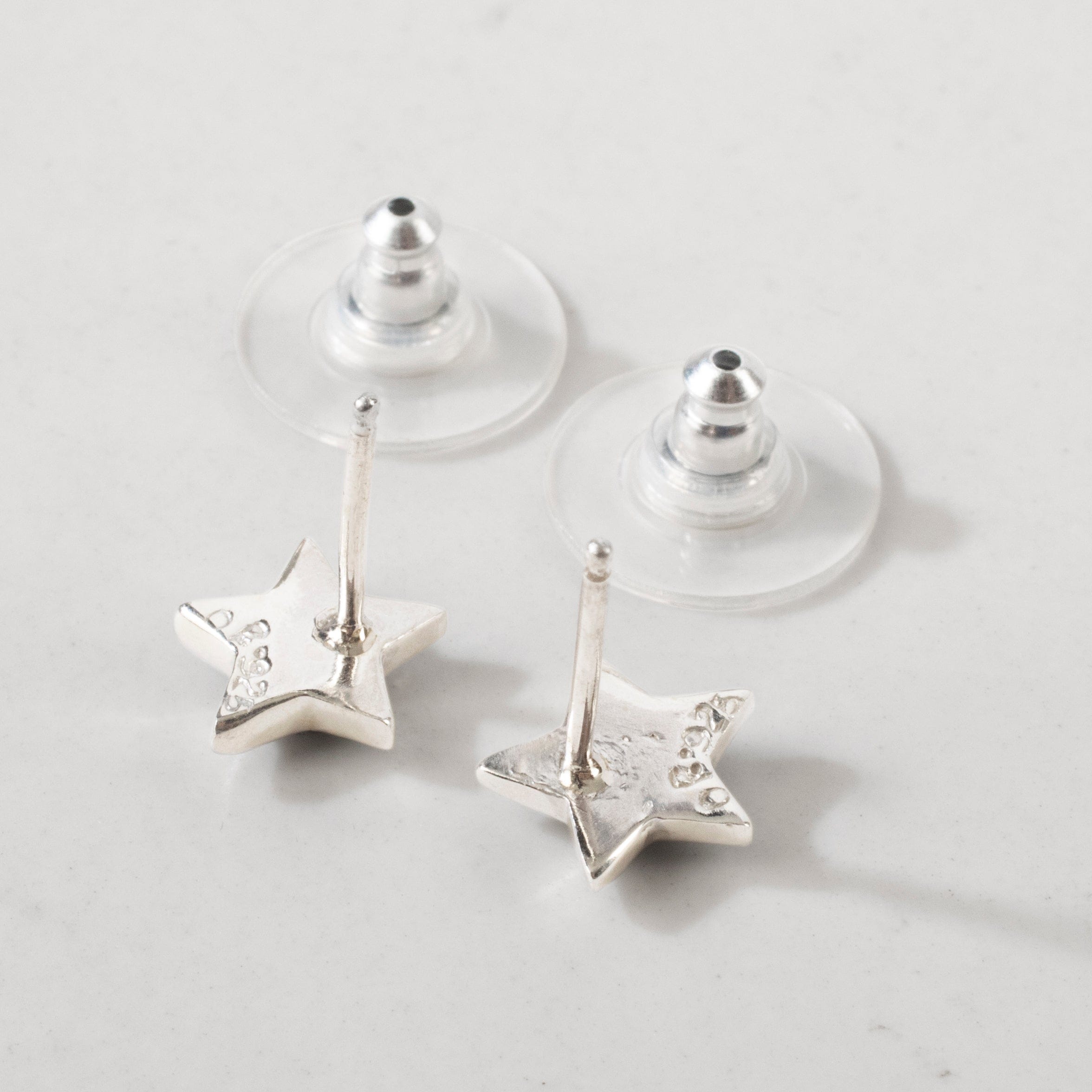 Kalifano Southwest Silver Jewelry White Buffalo Turquoise & Opal Star 925 Sterling Silver USA Handmade Earrings with Stud Backing NME.2243.WB