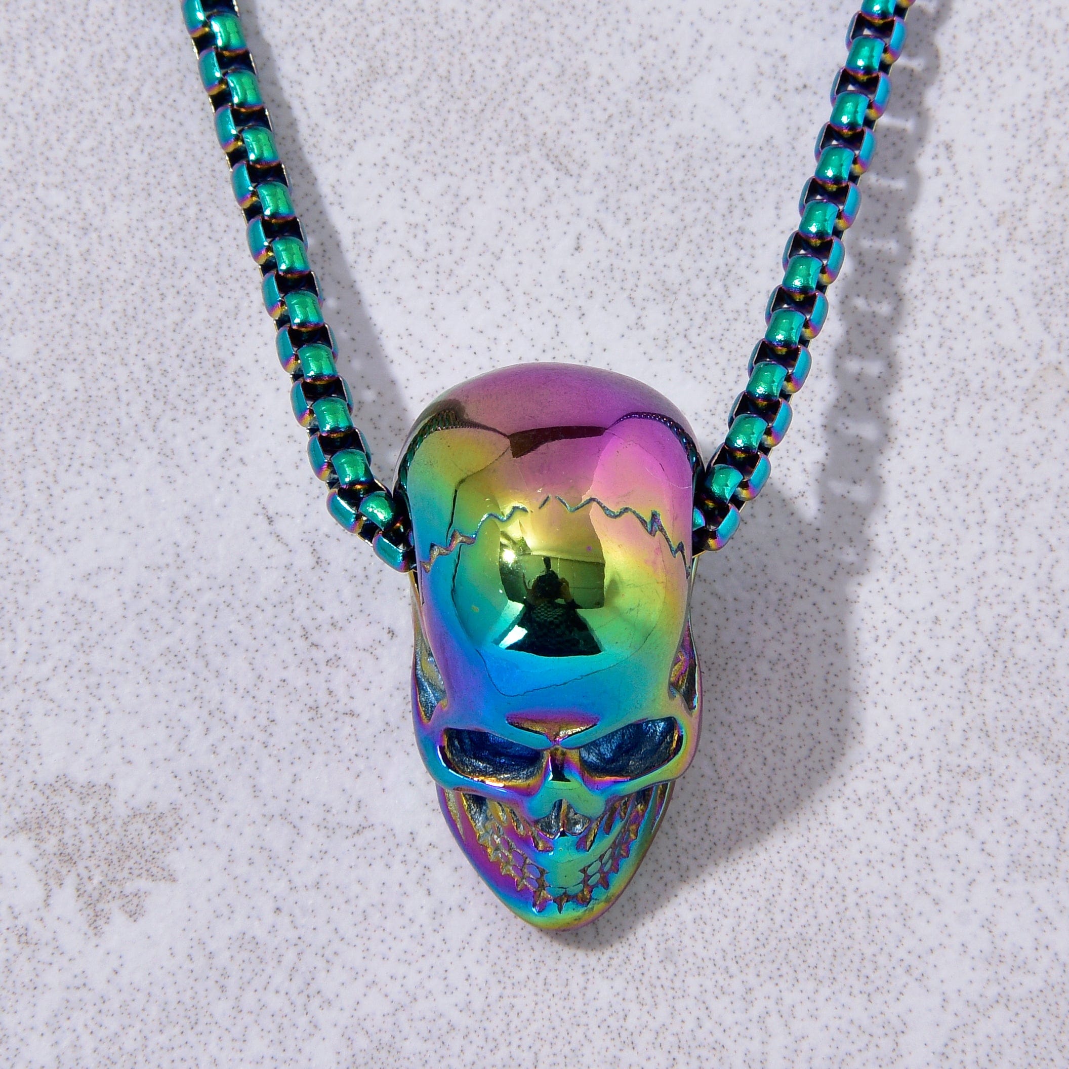 Kalifano Steel Hearts Jewelry Aurora Borealis Steel Hearts Necklace SHN533-AB