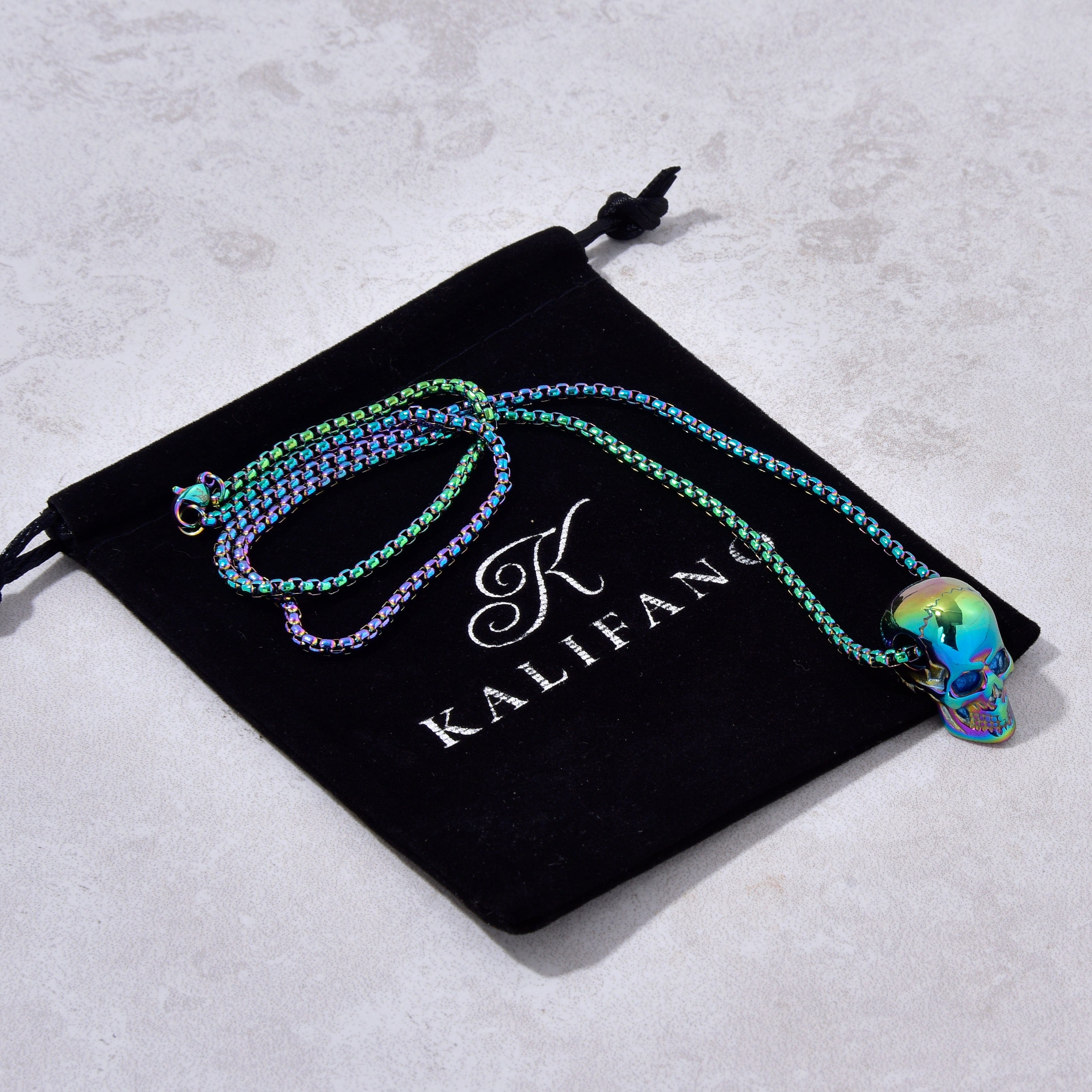 Kalifano Steel Hearts Jewelry Aurora Borealis Steel Hearts Necklace SHN533-AB