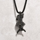 Black Gun Metal Bull Steel Hearts Necklace