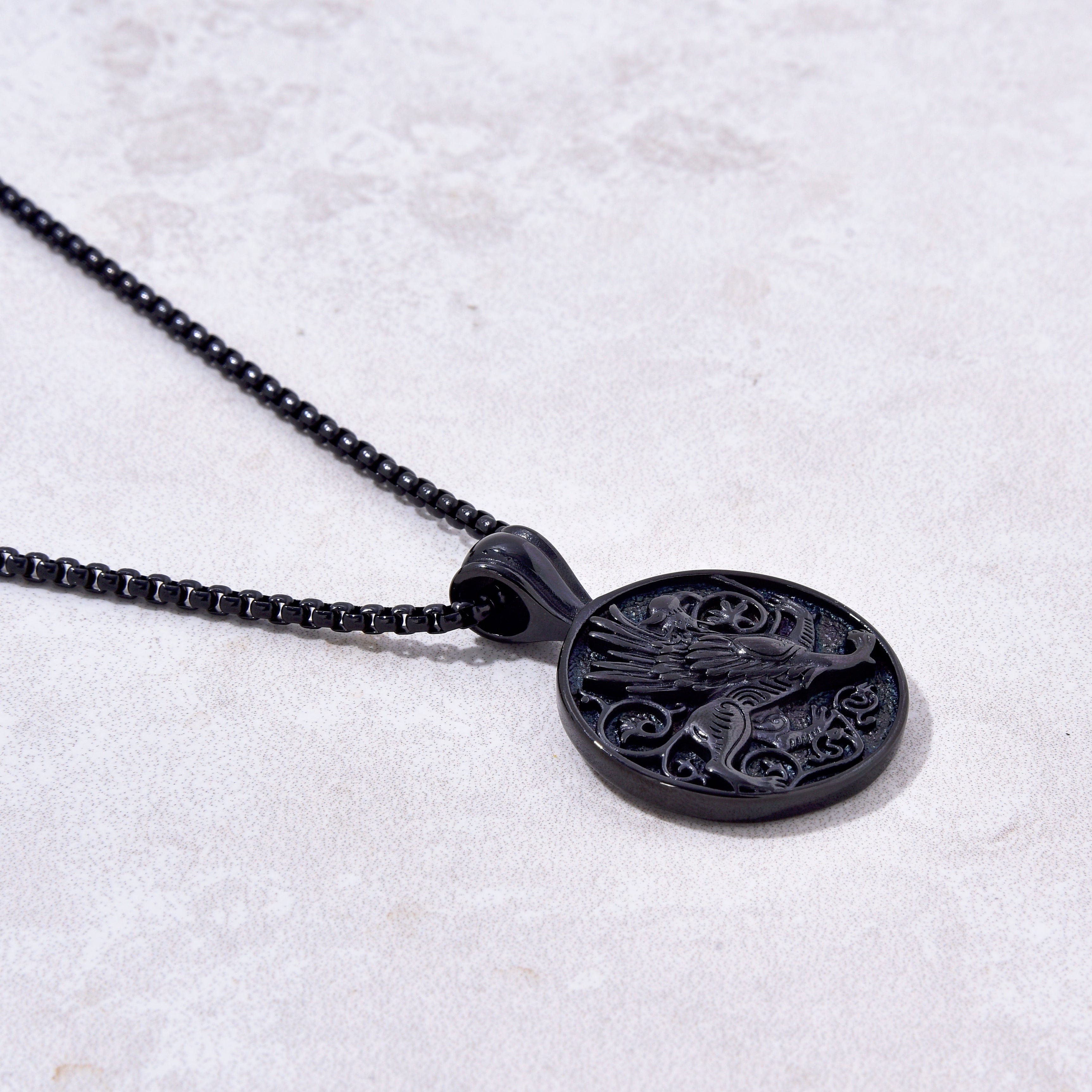 Kalifano Steel Hearts Jewelry Black Gun Metal Steel Hearts Necklace SHN534-B