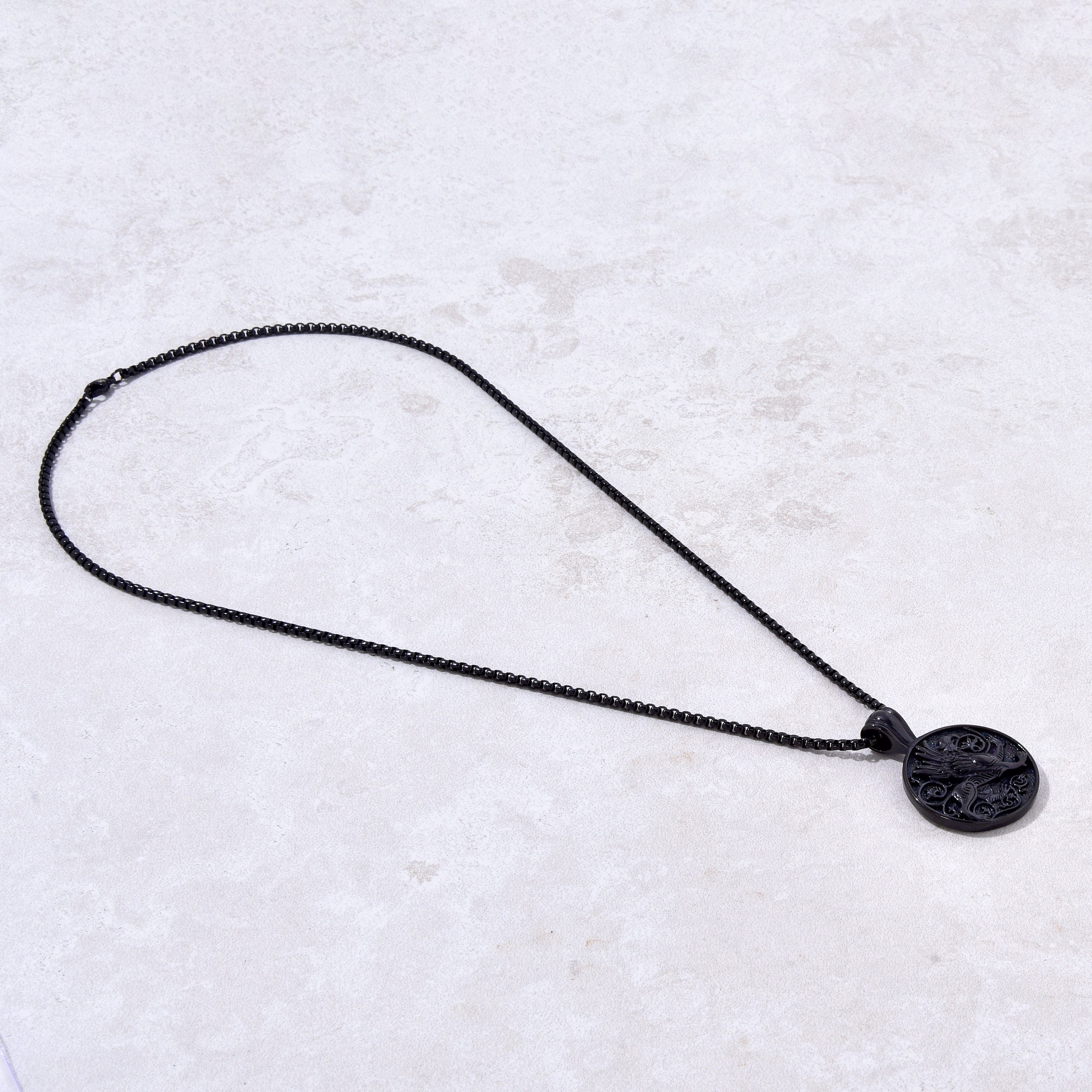 Kalifano Steel Hearts Jewelry Black Gun Metal Steel Hearts Necklace SHN534-B