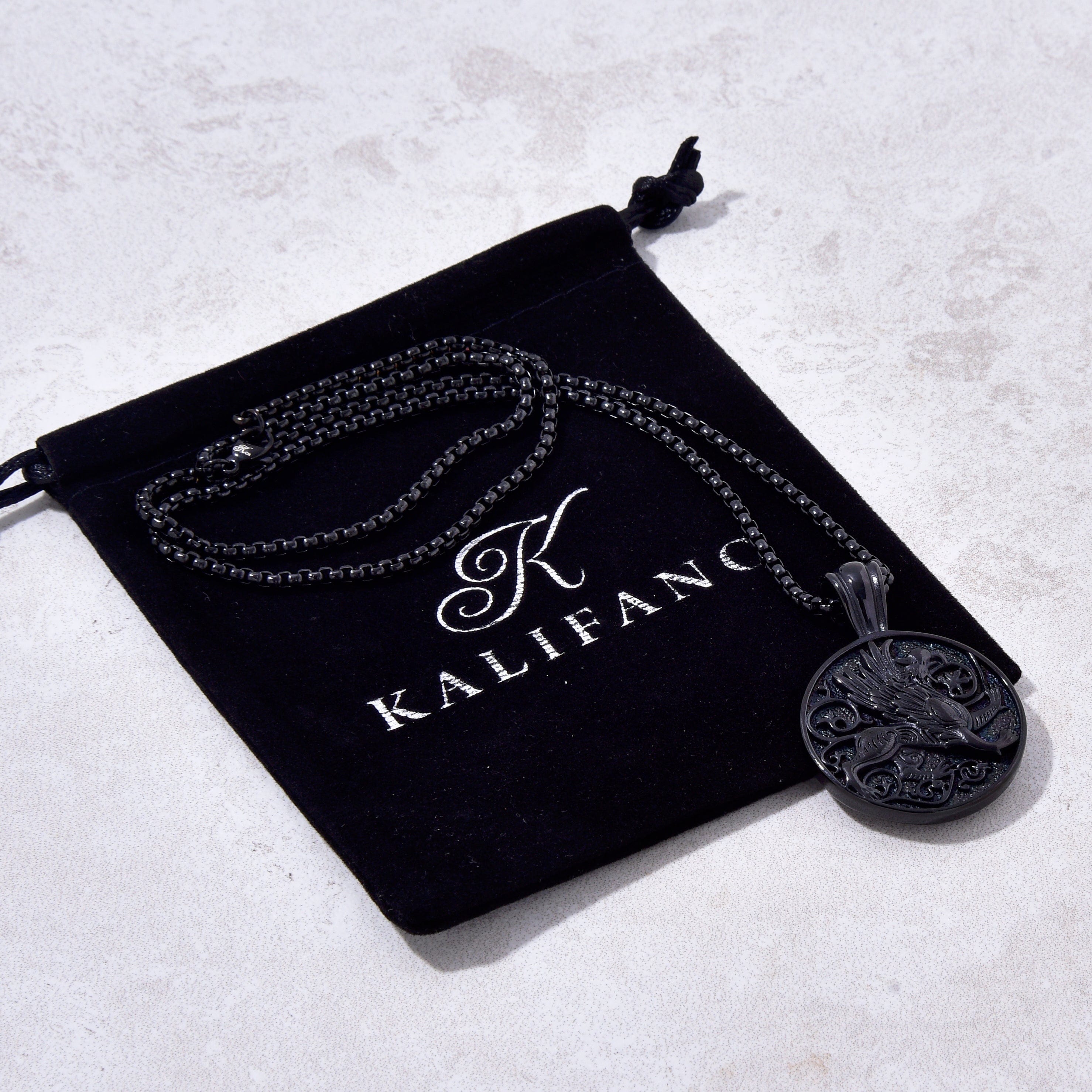 Kalifano Steel Hearts Jewelry Black Gun Metal Steel Hearts Necklace SHN534-B