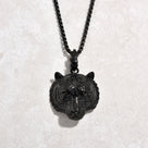 Black Gun Metal Tiger Steel Hearts Necklace