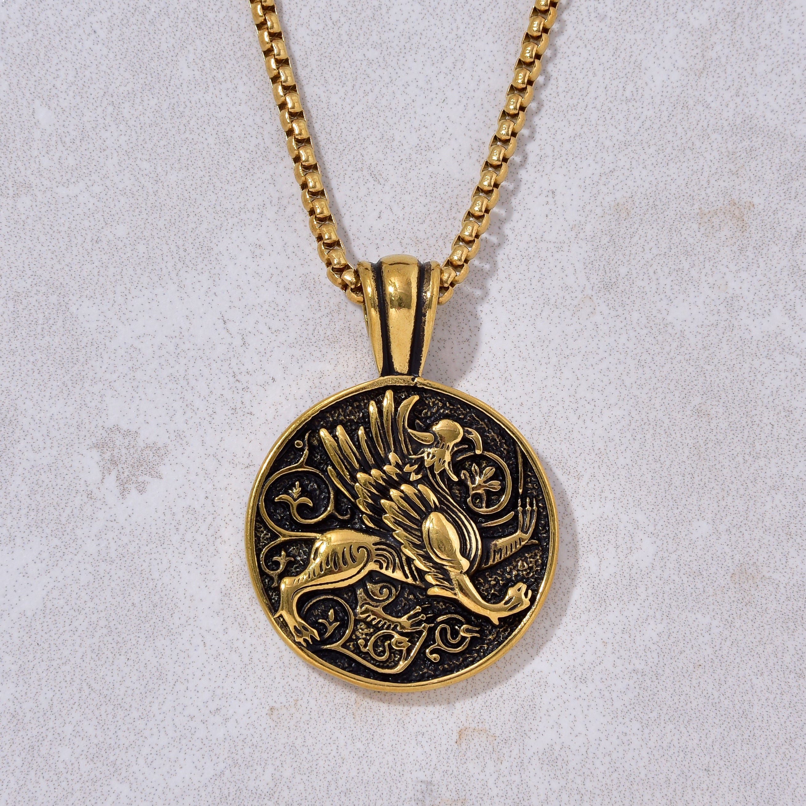 Kalifano Steel Hearts Jewelry Gold Steel Hearts Necklace SHN534-G