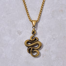 Gold Snake Steel Hearts Necklace