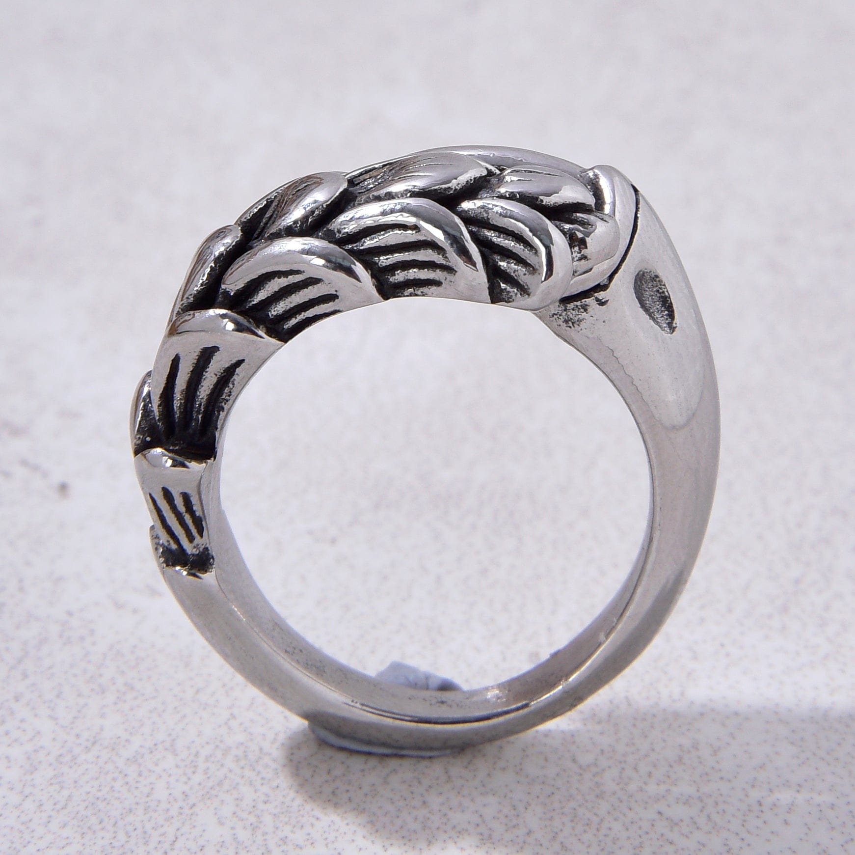 Kalifano Steel Hearts Jewelry Silver Claw Steel Hearts Ring