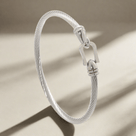 Silver Derby Cable Braided Steel Hearts Bracelet