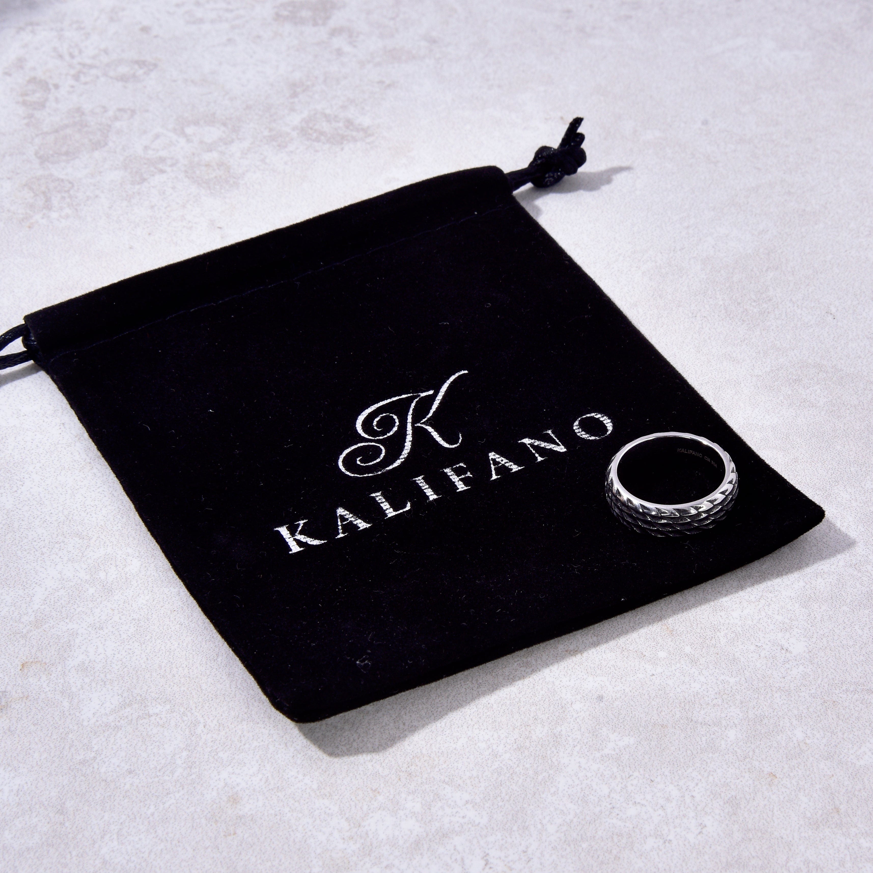 Kalifano Steel Hearts Jewelry Silver Dragon Scales Steel Hearts Ring
