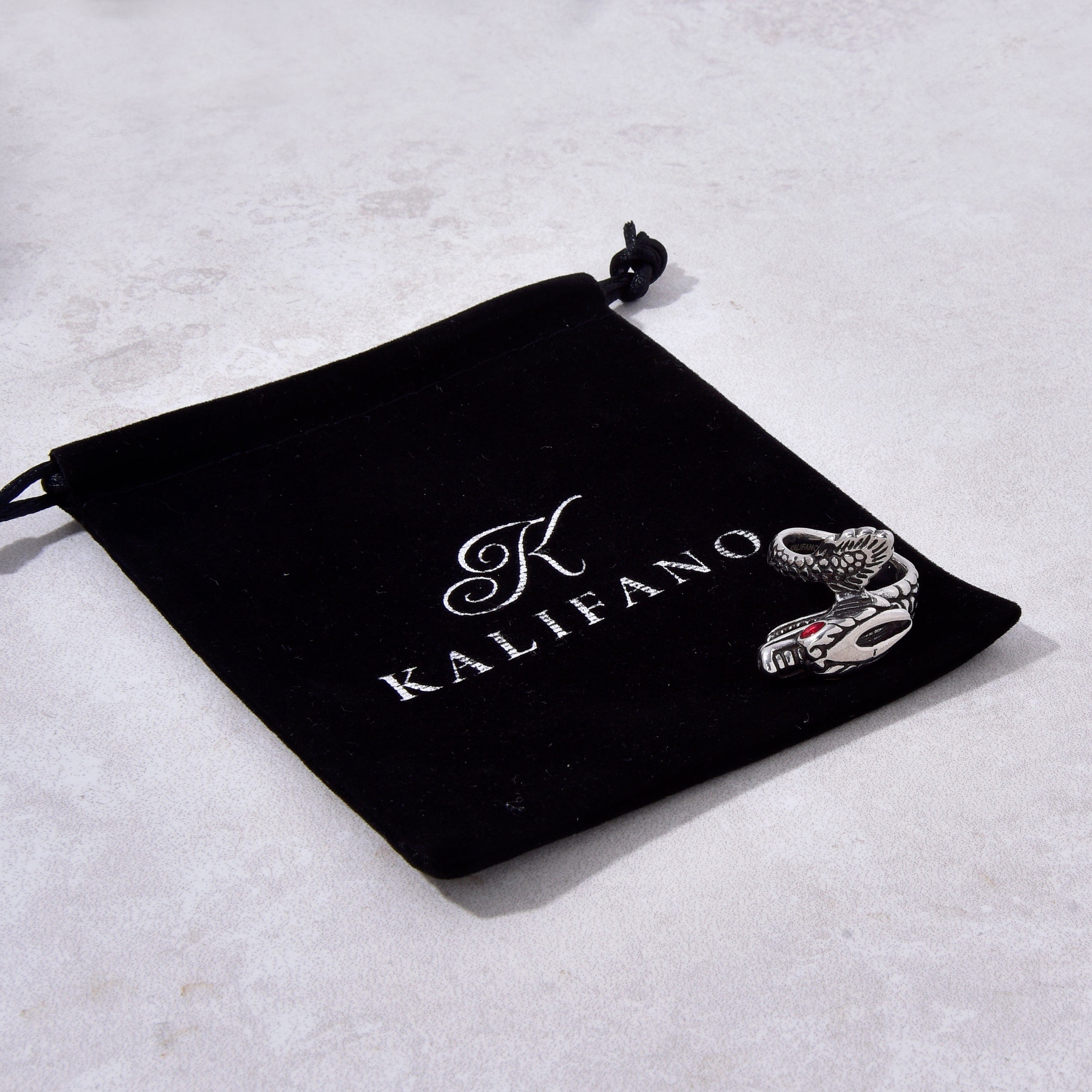 Kalifano Steel Hearts Jewelry Silver Dragon Steel Hearts Ring
