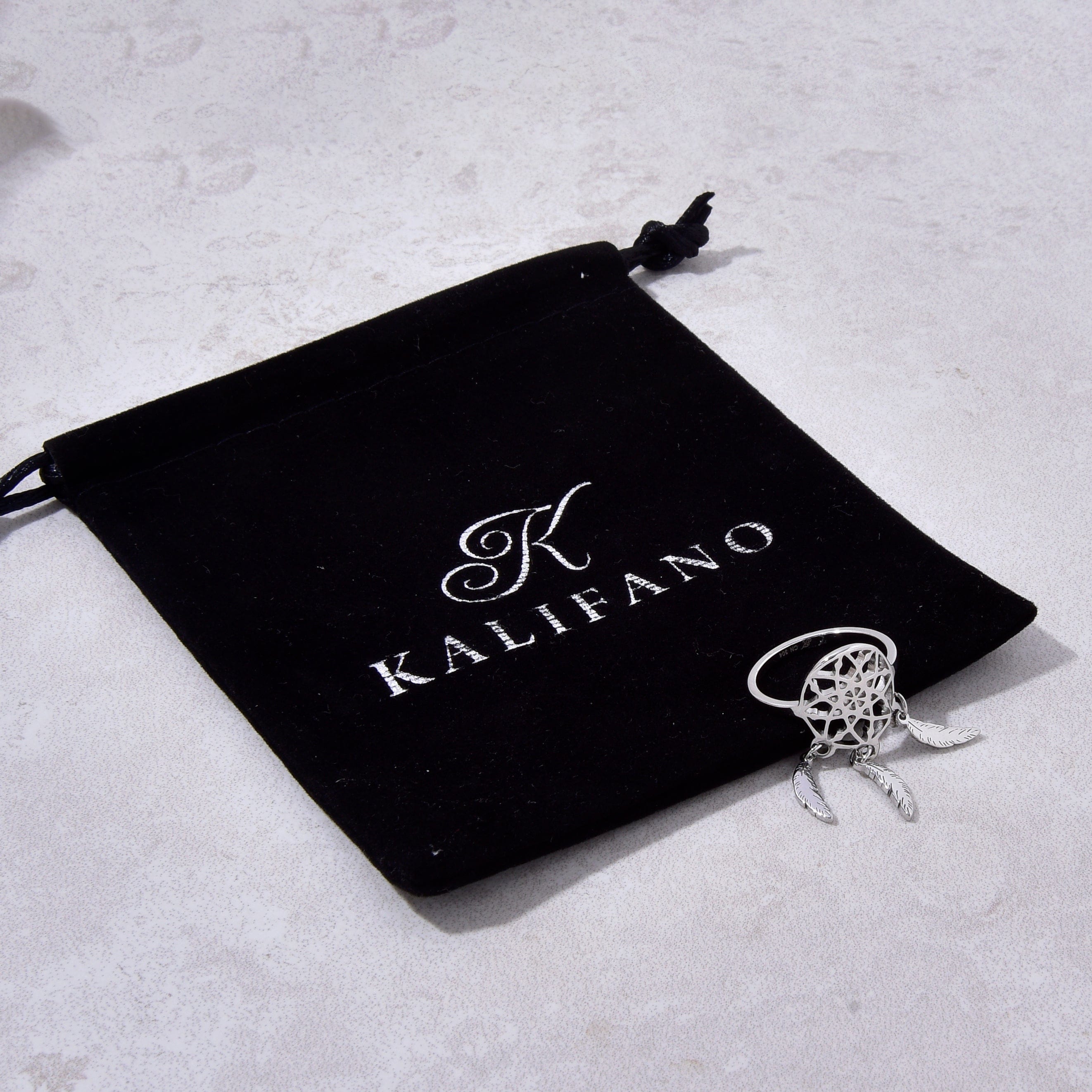Kalifano Steel Hearts Jewelry Silver Dreamcatcher Steel Hearts Ring