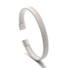 Silver Flex Cable Braided Steel Hearts Bracelet