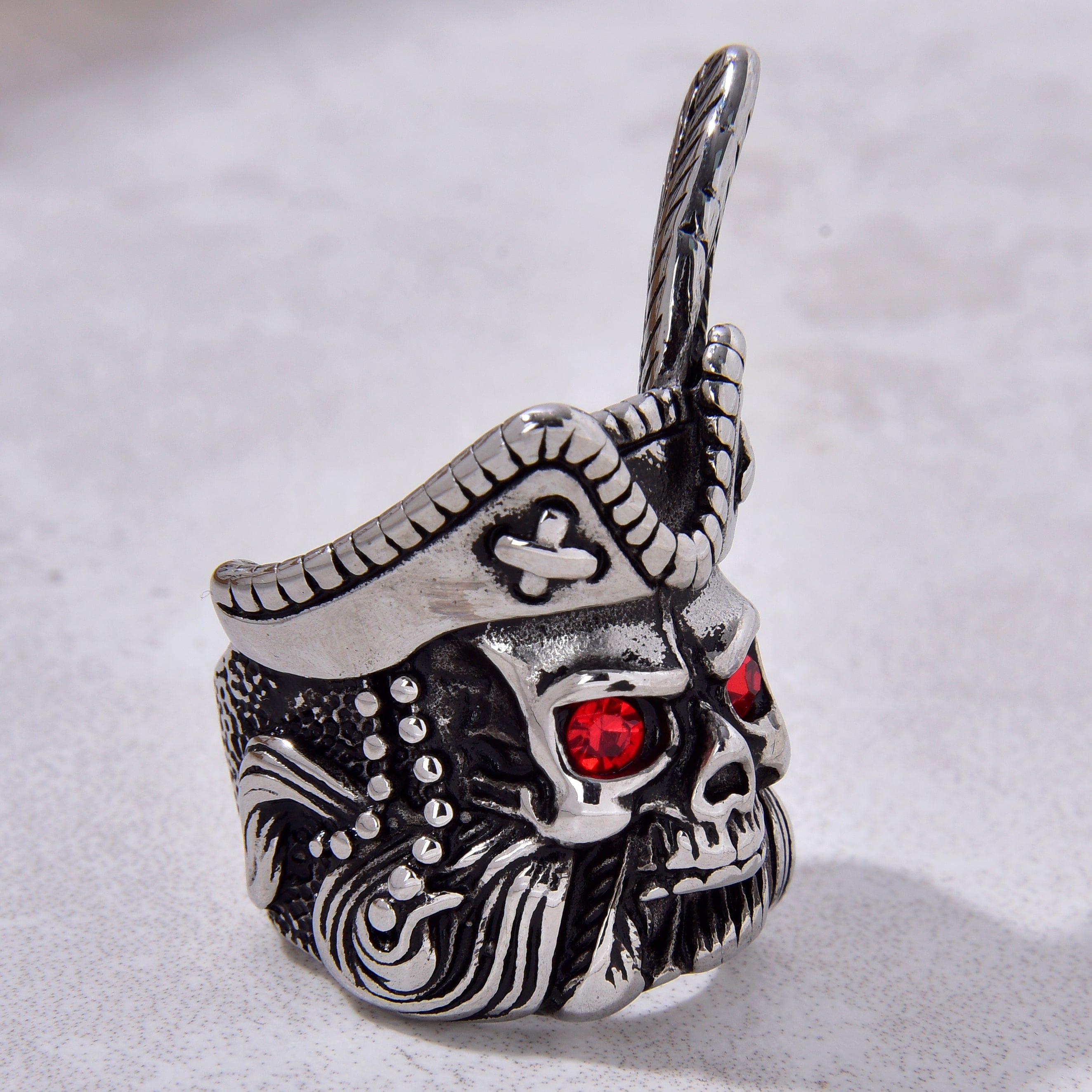 Kalifano Steel Hearts Jewelry Silver Pirate Steel Hearts Ring