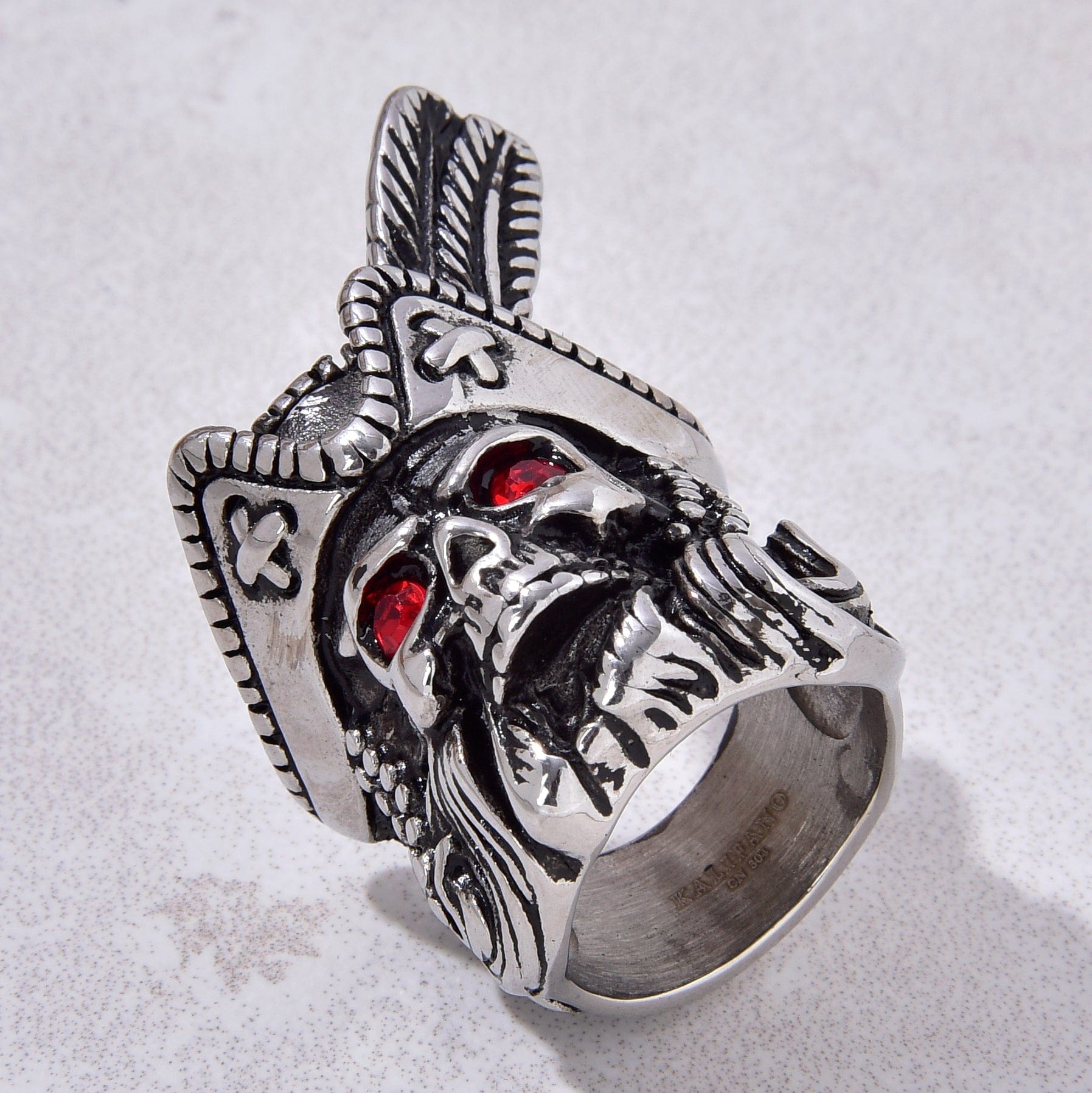 Kalifano Steel Hearts Jewelry Silver Pirate Steel Hearts Ring