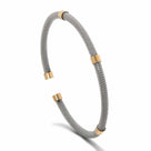 Silver Rope Braided Steel Hearts Bracelet