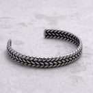 Sleek Braided Steel Hearts Cuff