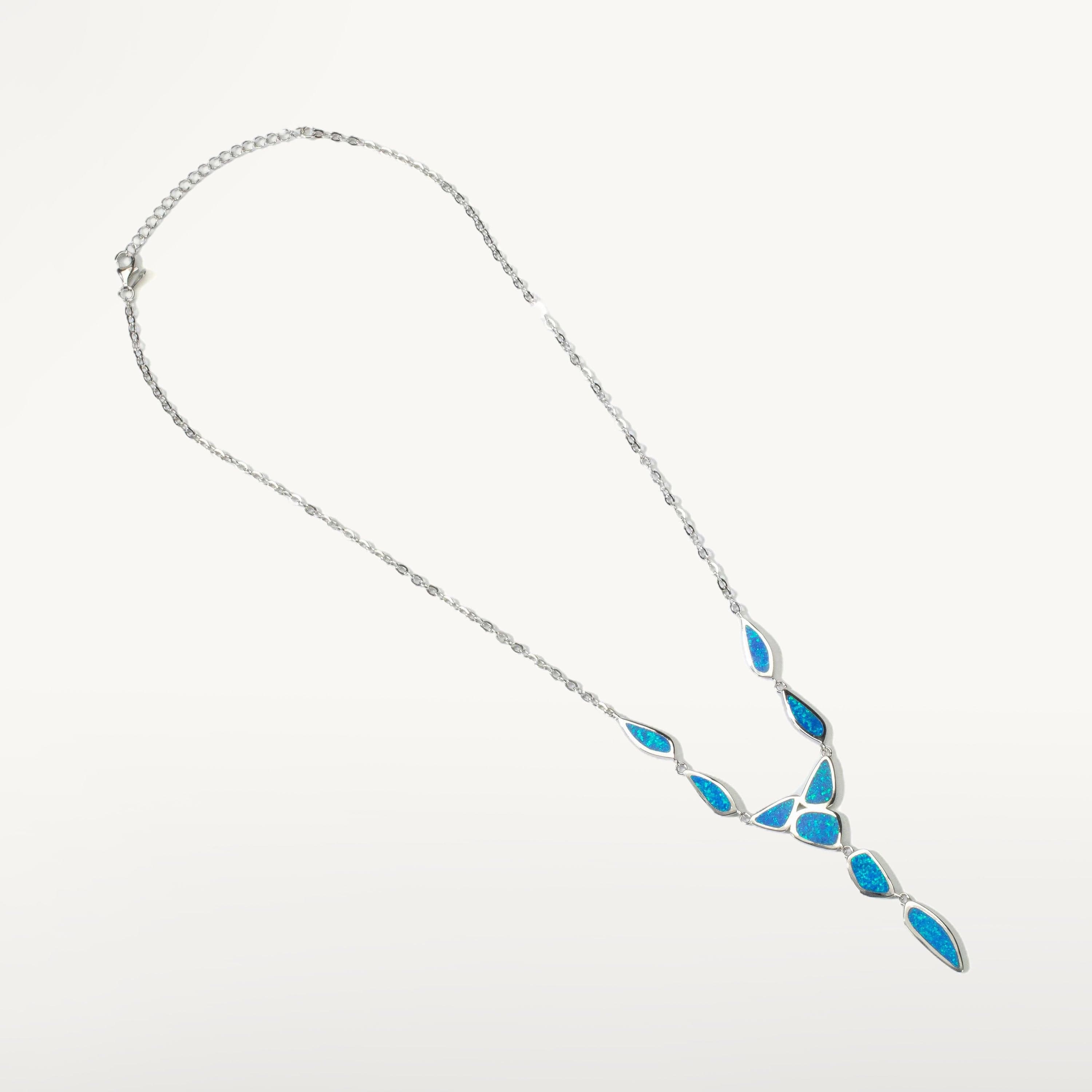 Kalifano Sterling Silver Opalite Aqua Opal 925 Sterling Silver Necklace OPLN-55083-AO