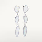 White Opal 925 Sterling Silver Dangly Earrings with Stud Backing