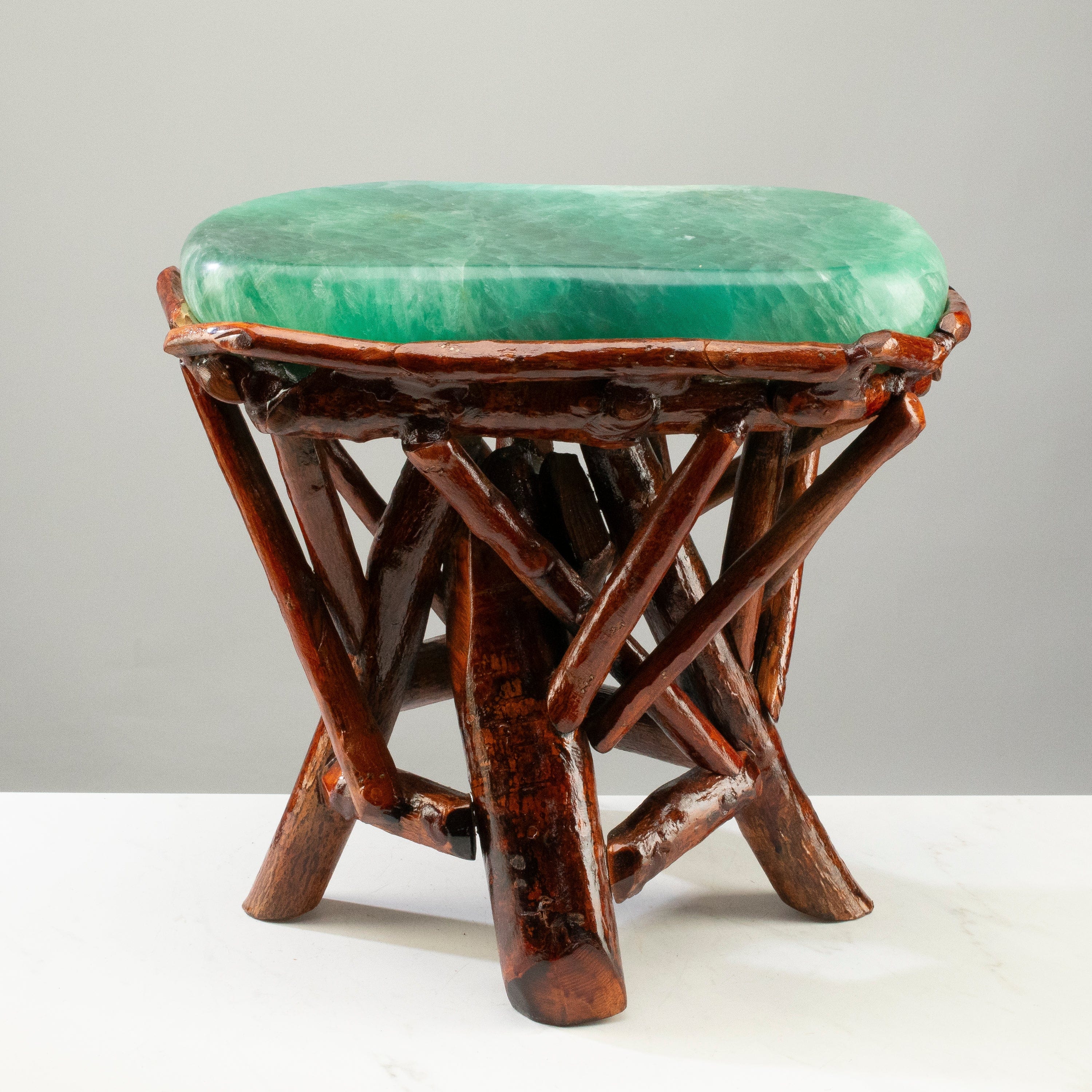 KALIFANO Table Green Fluorite Side Table 15" FLC4200.001