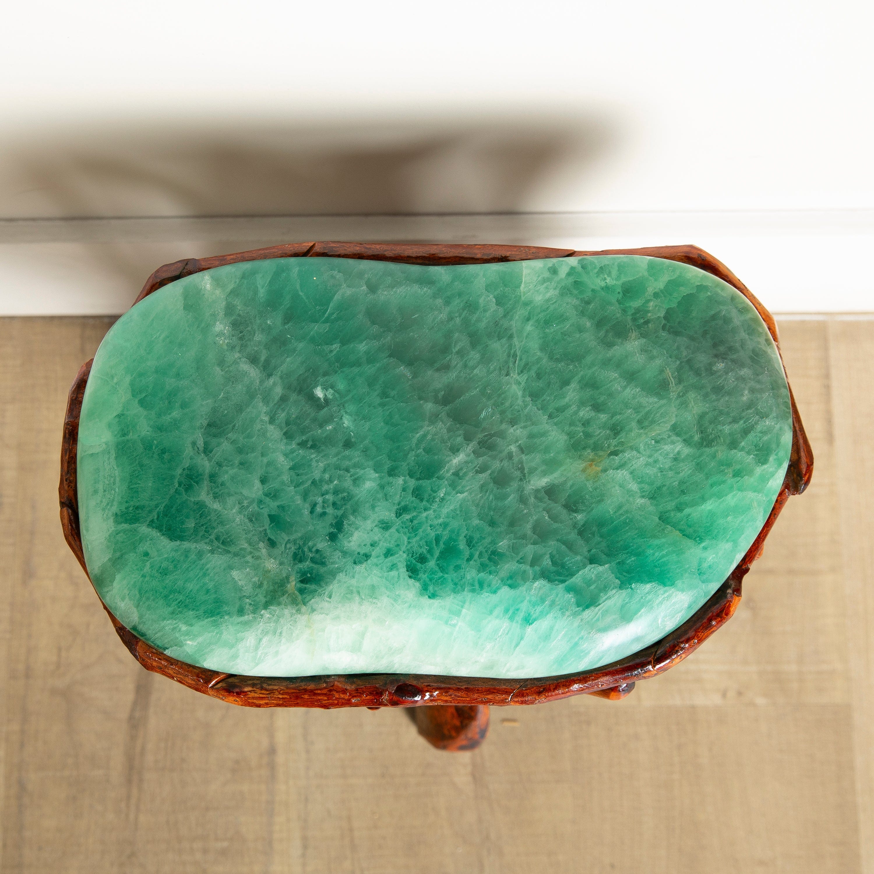 KALIFANO Table Green Fluorite Side Table 15" FLC4200.001