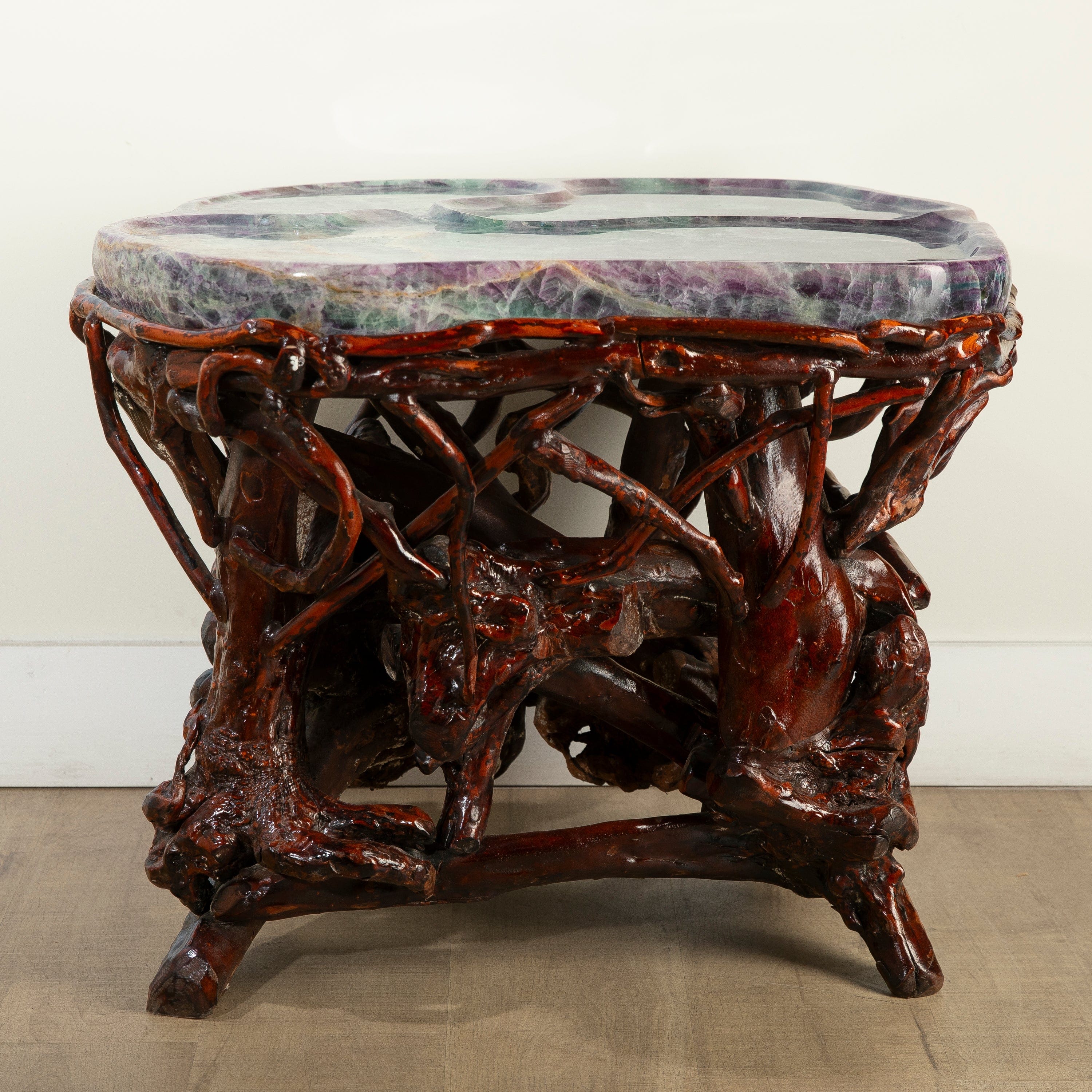 KALIFANO Table Green & Purple Fluorite Coffee Table 30" FT28000.001