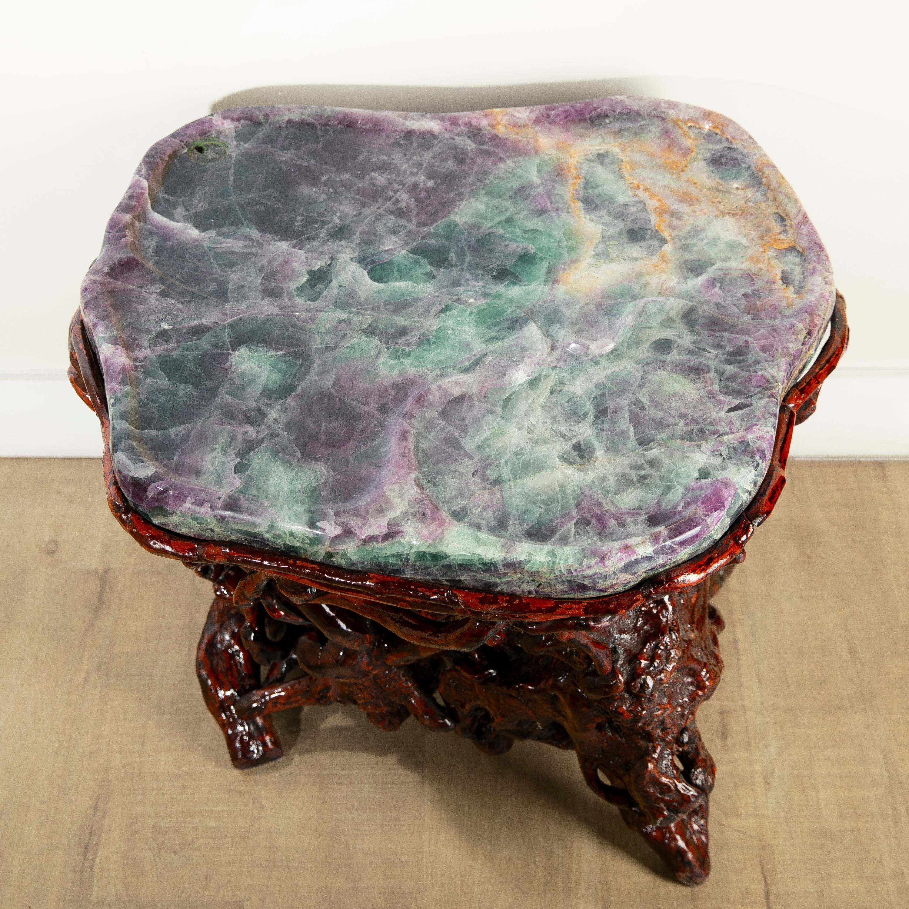 KALIFANO Table Green & Purple Fluorite Coffee Table 30" FT28000.001