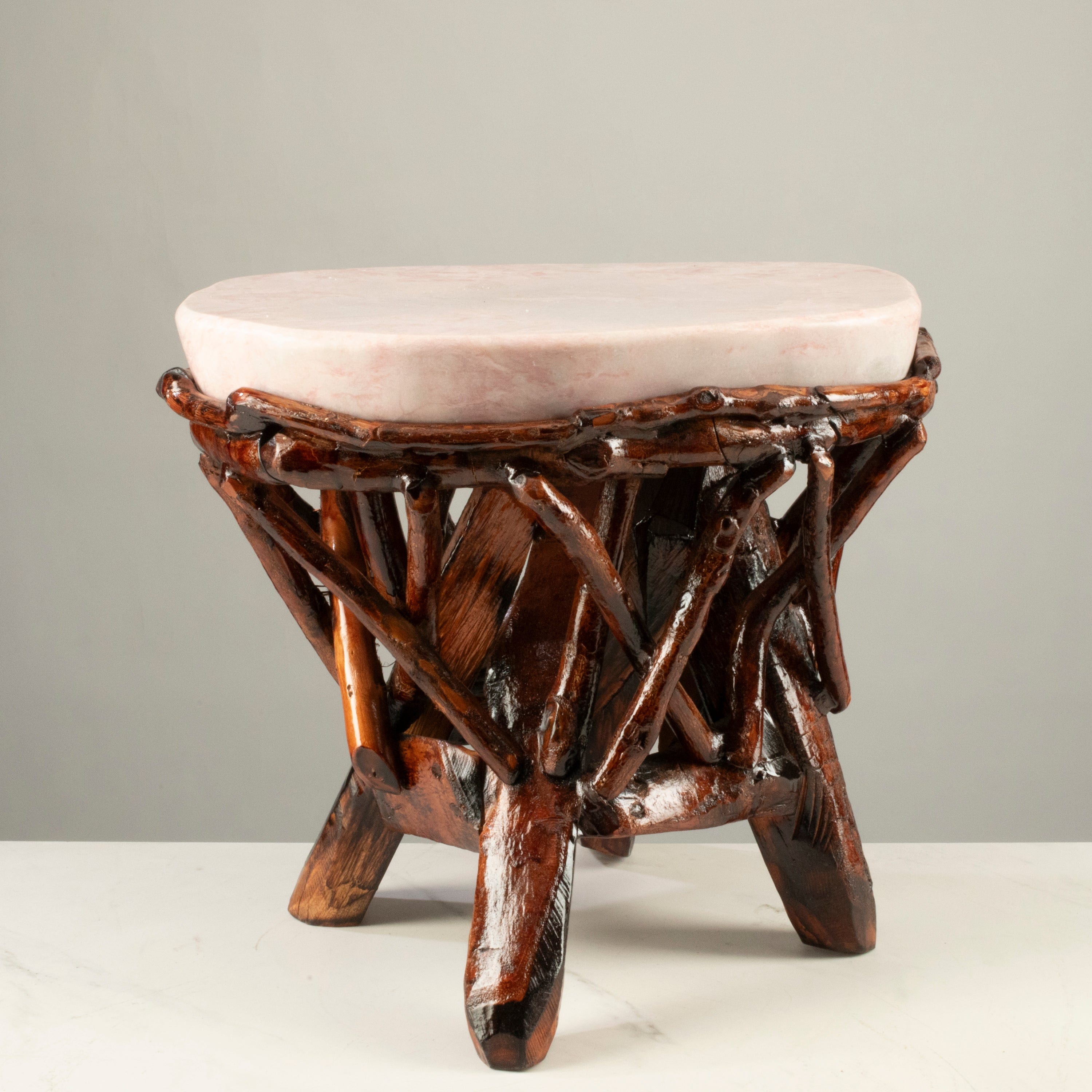 KALIFANO Table Pink Opal Side Table 17" POC4600.002