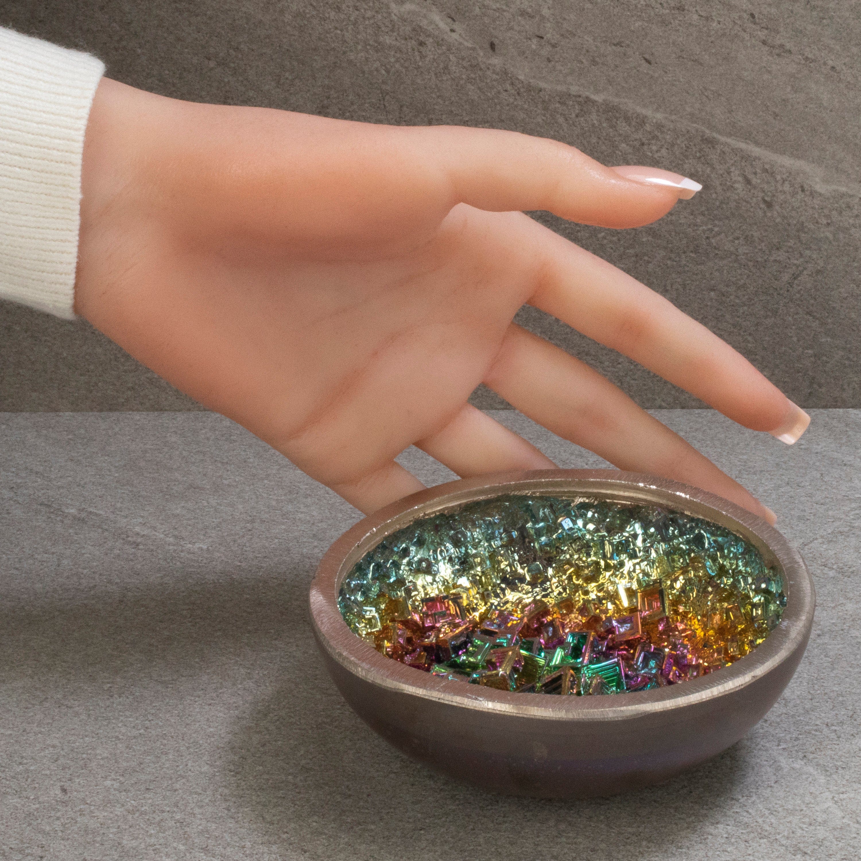 KALIFANO TUMBLED STONES Bismuth Ore Bowl - 4.5" BISMUTH-B