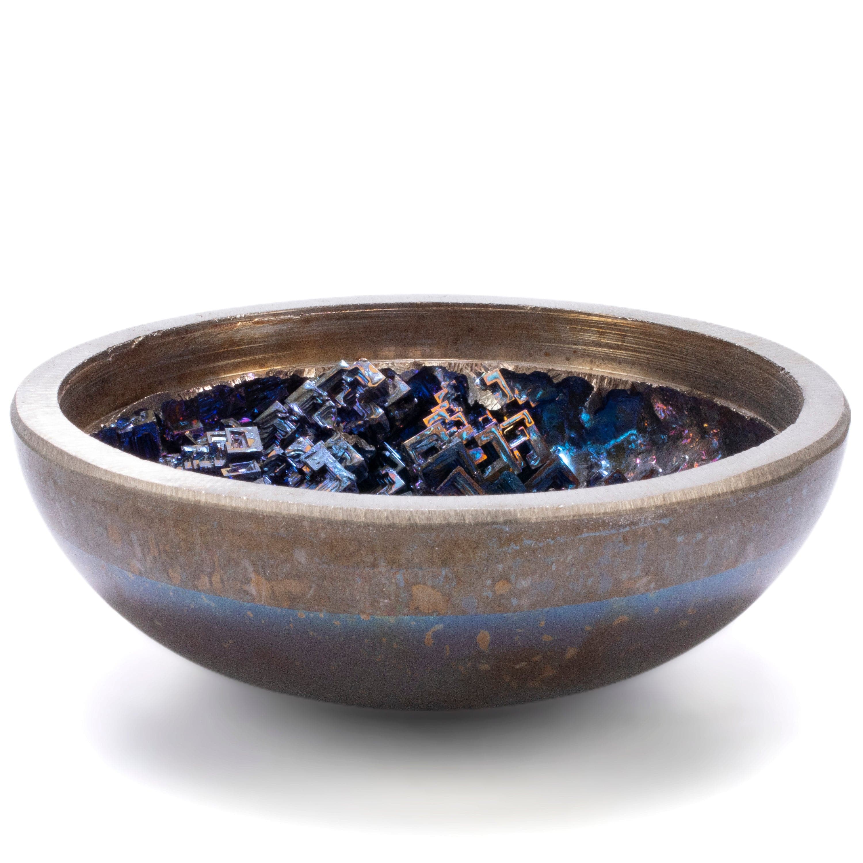 KALIFANO TUMBLED STONES Purple Bismuth Ore Bowl - 4" BISMUTH-B-PP