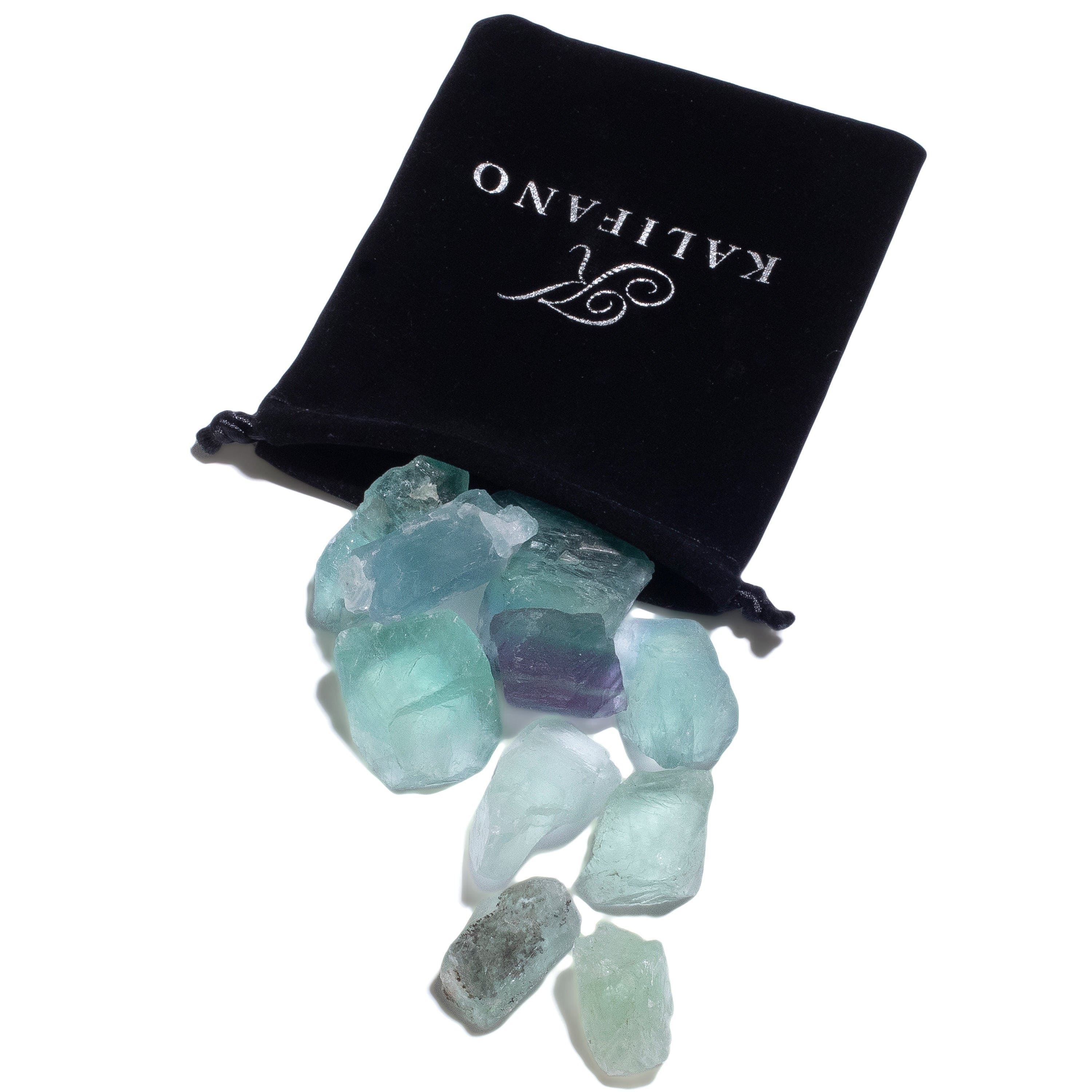 KALIFANO TUMBLED STONES Rough Green Fluorite (10 Stone Bundle) RG-FL