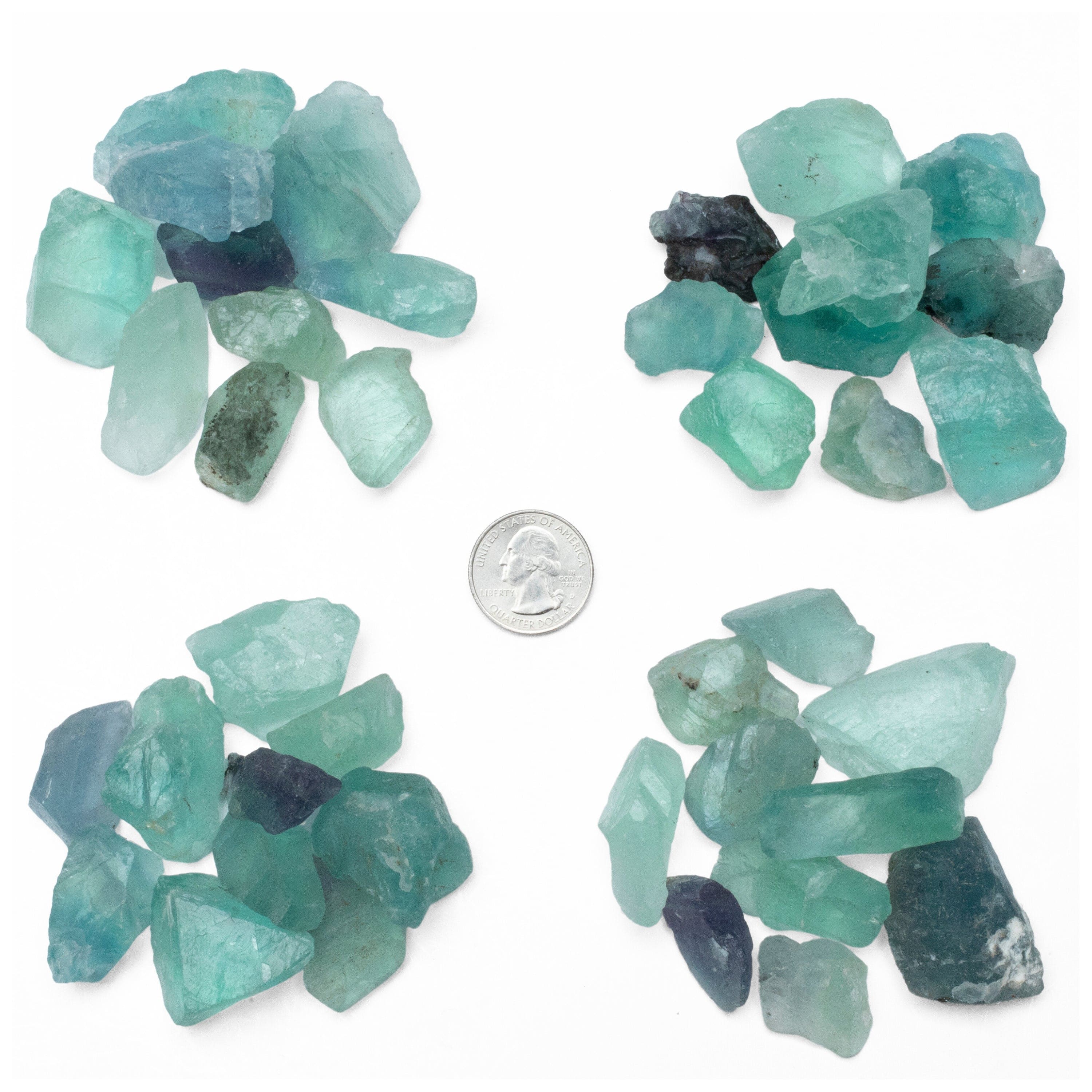 KALIFANO TUMBLED STONES Rough Rainbow Fluorite (10 Stone Bundle) RG-FL