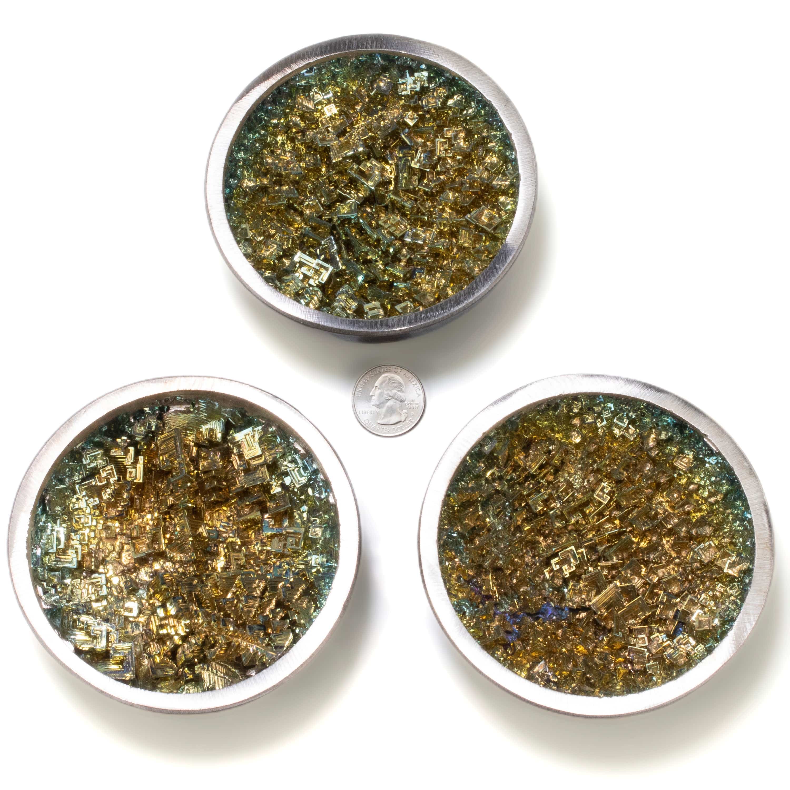 KALIFANO TUMBLED STONES Yellow Bismuth Ore Bowl - 4" BISMUTH-B-YL