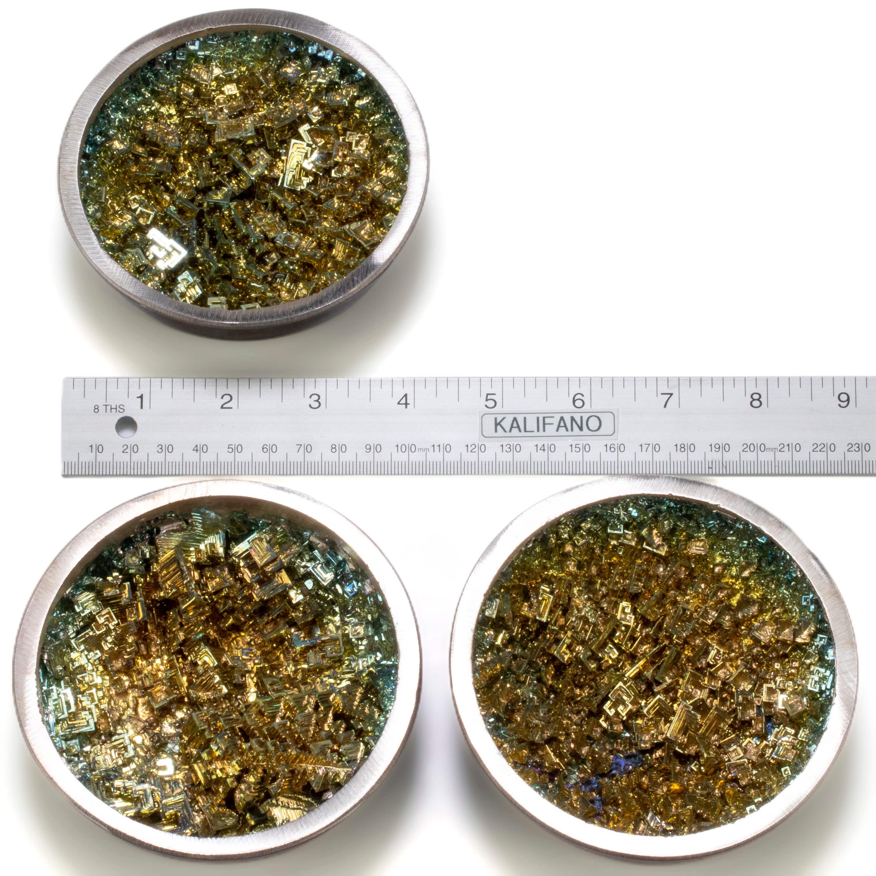 KALIFANO TUMBLED STONES Yellow Bismuth Ore Bowl - 4" BISMUTH-B-YL