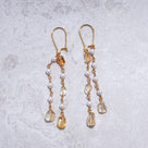 Citrine & Freshwater Pearl Dangle Earrings – 24K Gold Plated