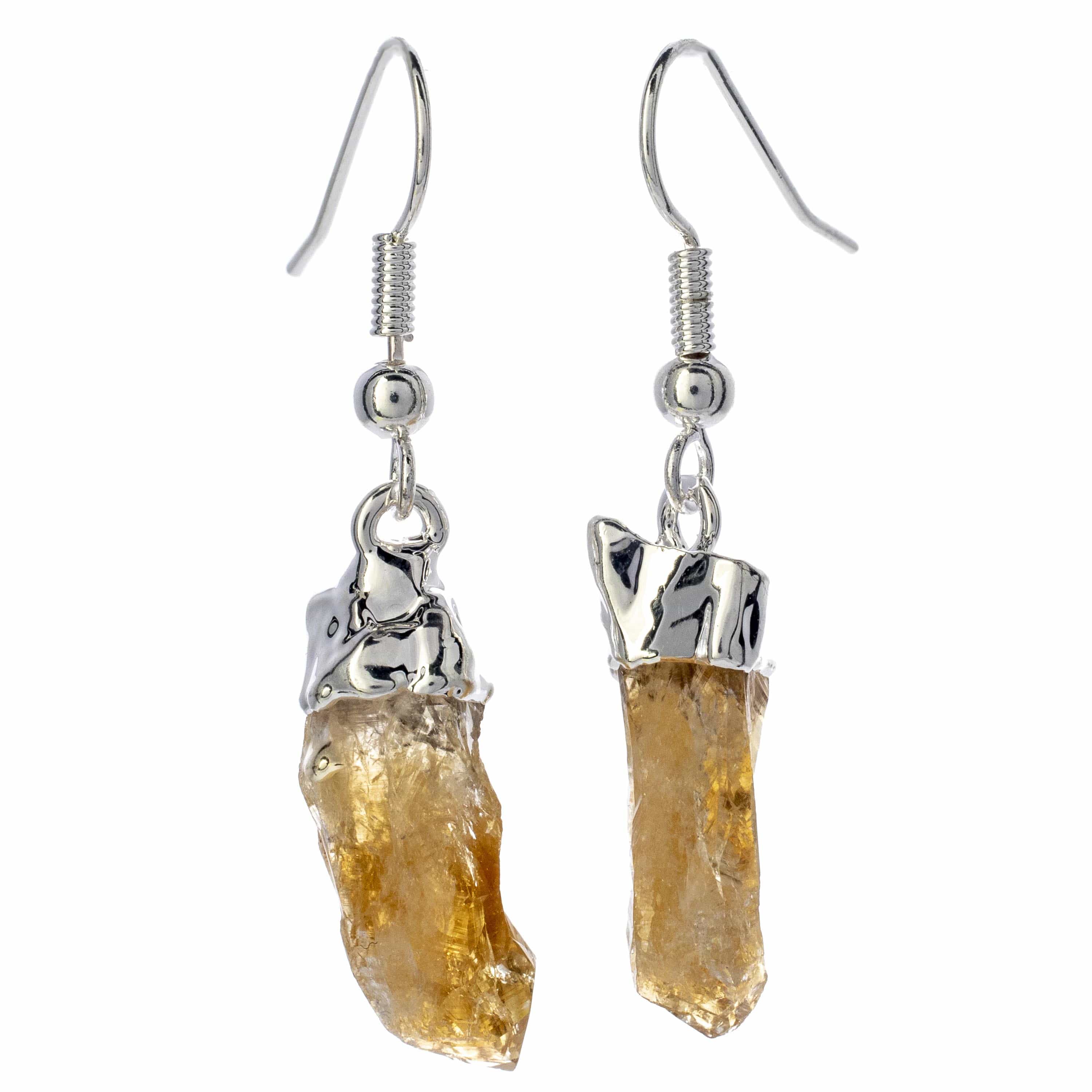 Kalifano Crystal Jewelry Citrine Crystal Point Earrng CJE-1501-CT