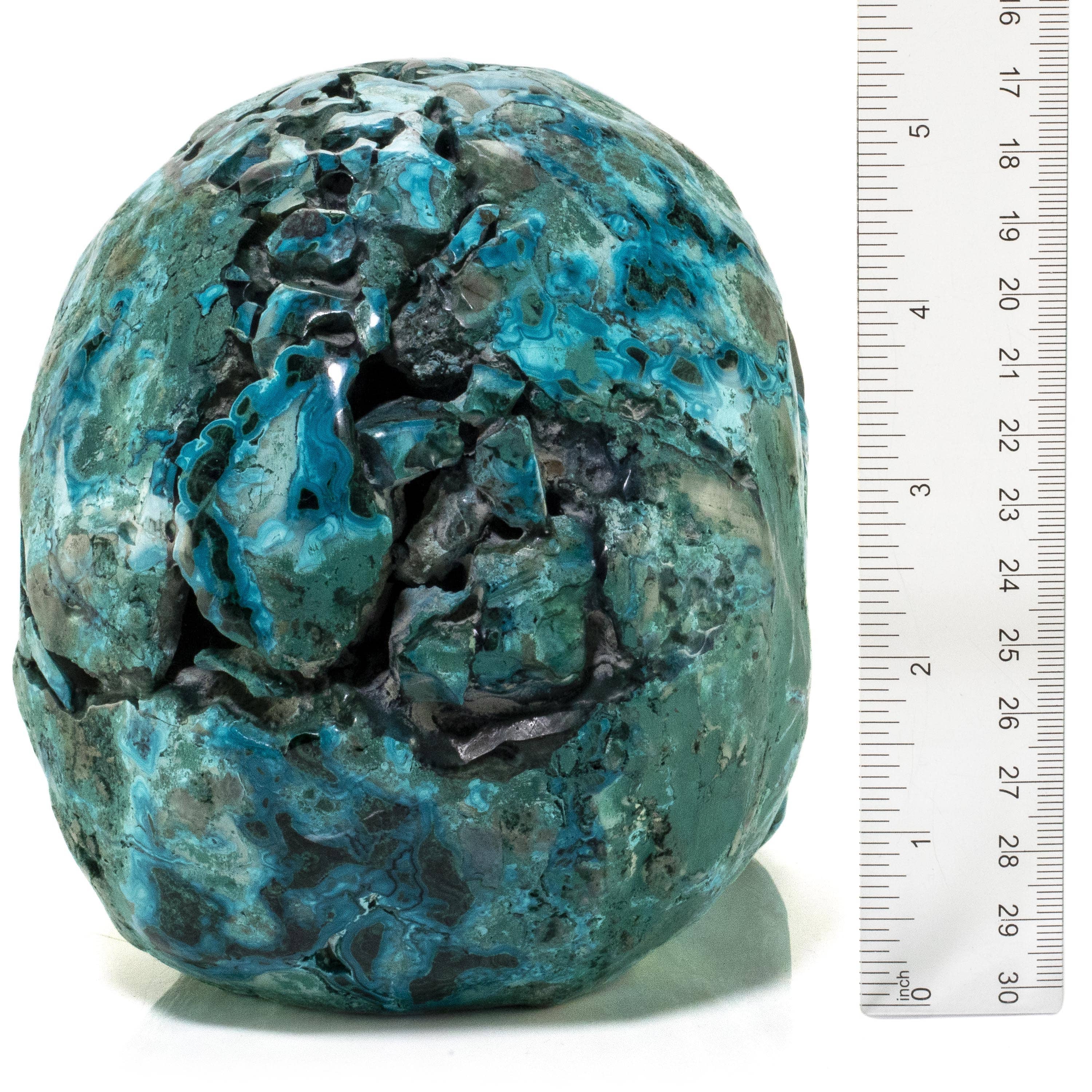 Kalifano Malachite Chrysocolla Skull Carving 8" / 3,240g SK11600-CRY.001